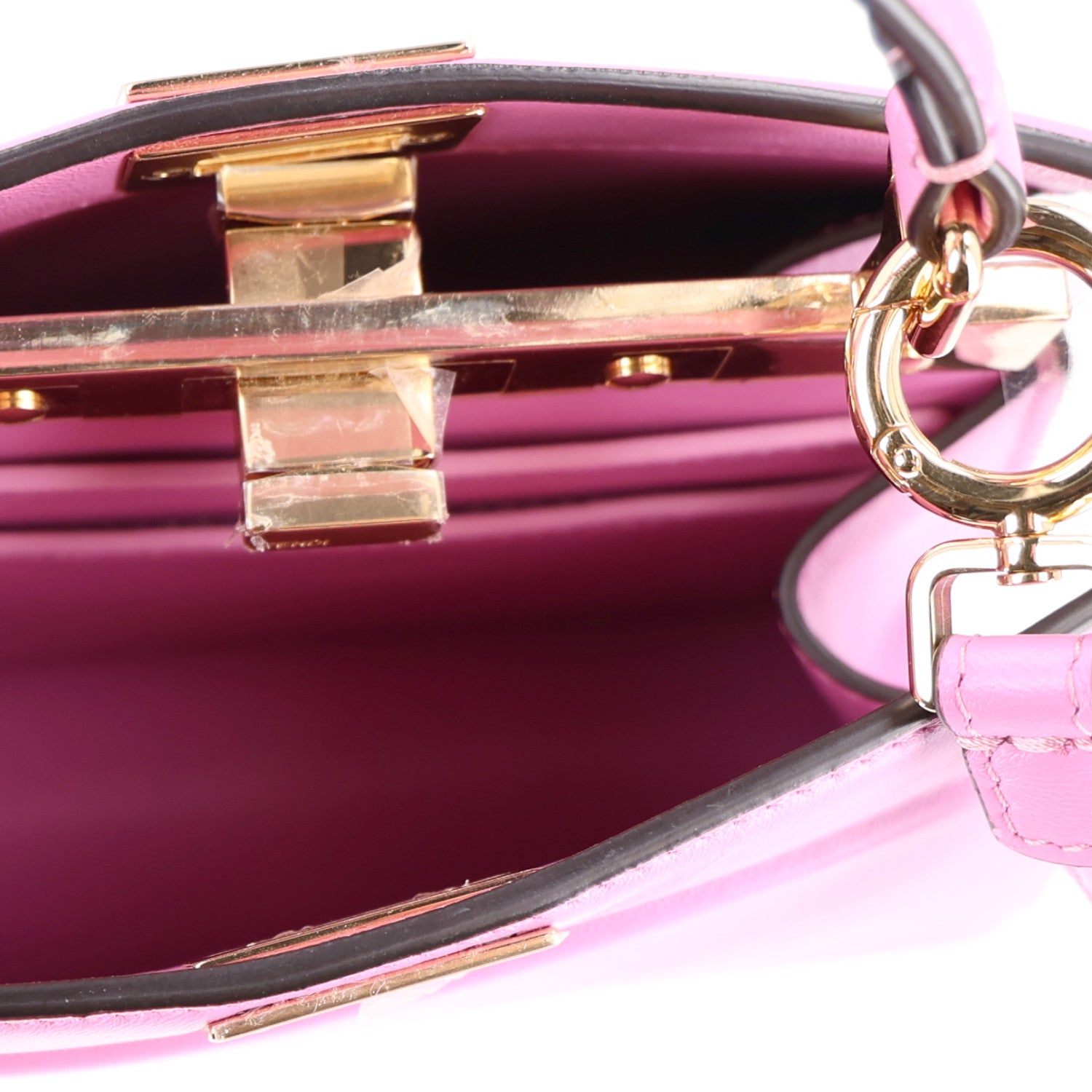 Shiny Nappa Petite Peekaboo I SEE U Satchel Rosa - Image 5