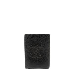 Chanel Black Caviar Bilifold Cardholder w CC