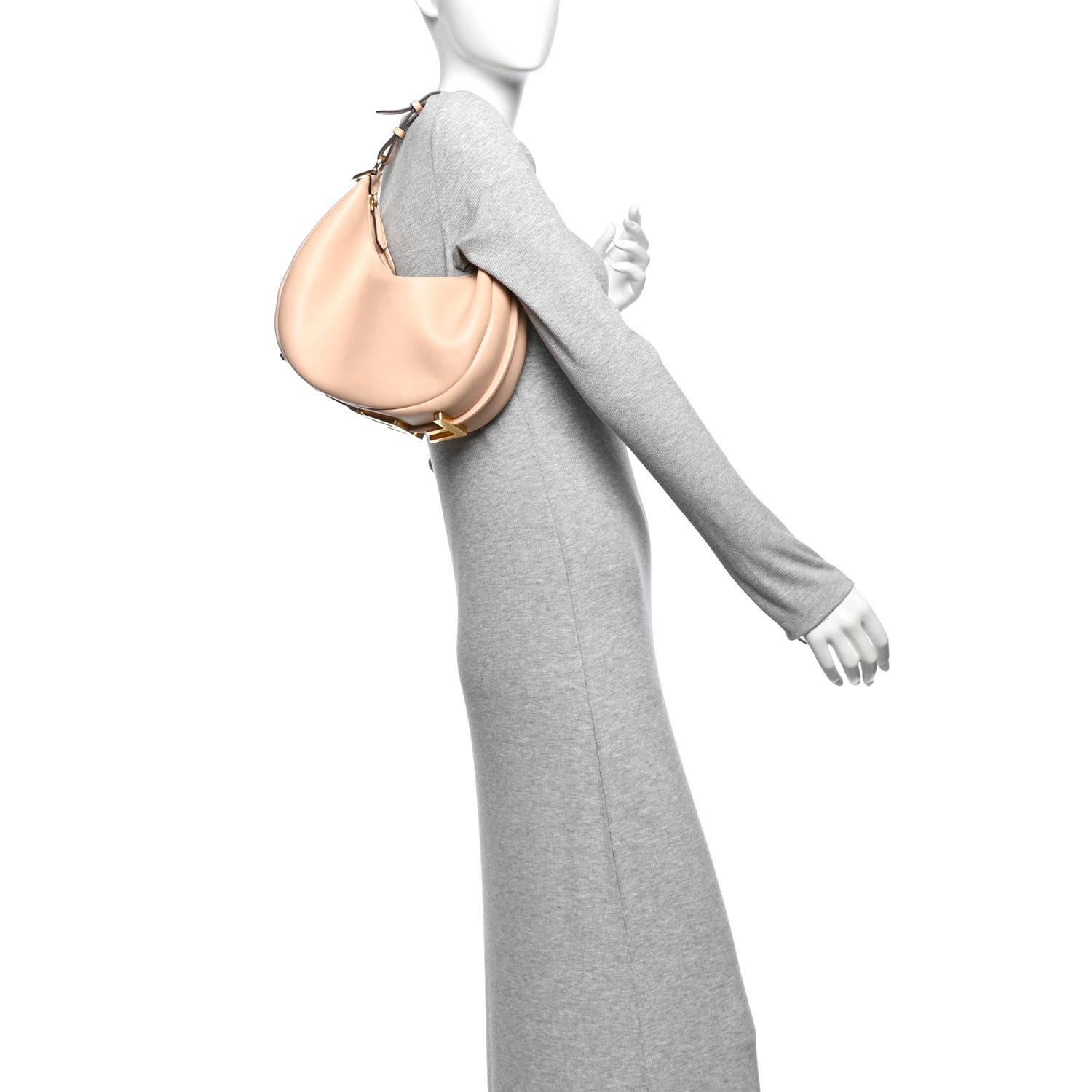 Vitello Grace Matte Small Fendigraphy Hobo Bag Light Rose - Image 2