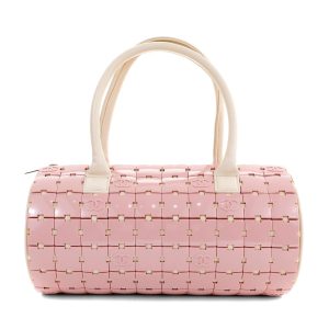 Chanel Lucite Puzzle Mini Barrel Pink and Beige Lambskin Handles