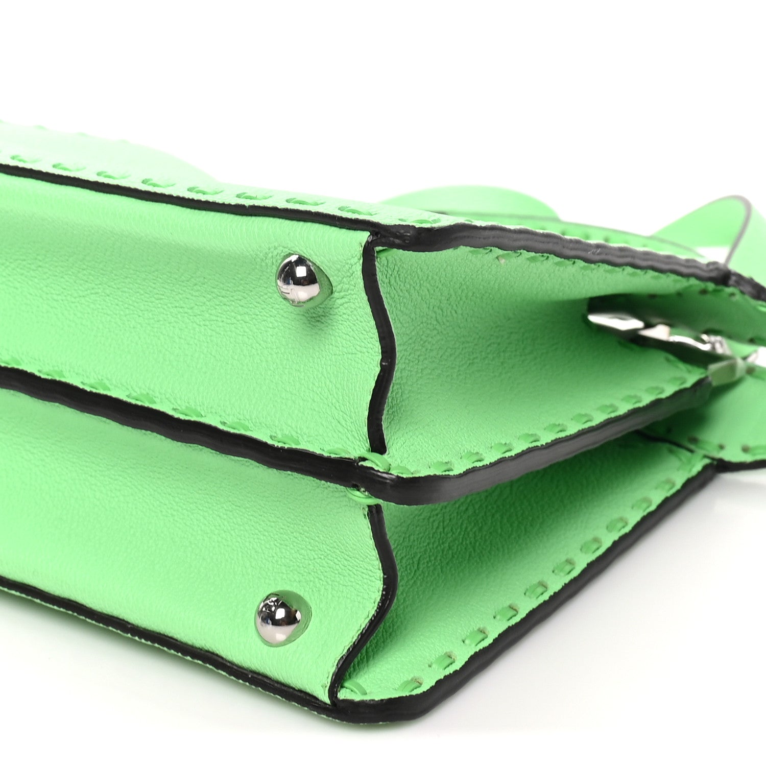 Cuoio Roma Sellerissima Nappa Sintetica Tape Stitch Small Peekaboo I SEE U Satchel Edamame - Image 9