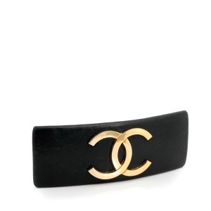 Chanel Black Lambskin CC Clip w/Gold Hardware