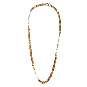 Chanel Vintage Double Chain Necklace w/Pearl Stations
