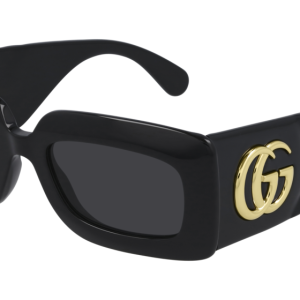 Gucci GG0811S Thick Rim Rectangle Quilted Sunglasses in Black