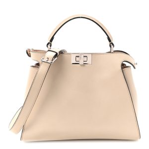 Vitello Tahiti Burro Bi-Color Medium Peekaboo Iconic Essentially Satchel Nuvola Rosa Bourbon