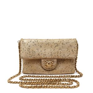 Chanel Strass Mineral Nights Crossbody Beige w/Gold Hardware