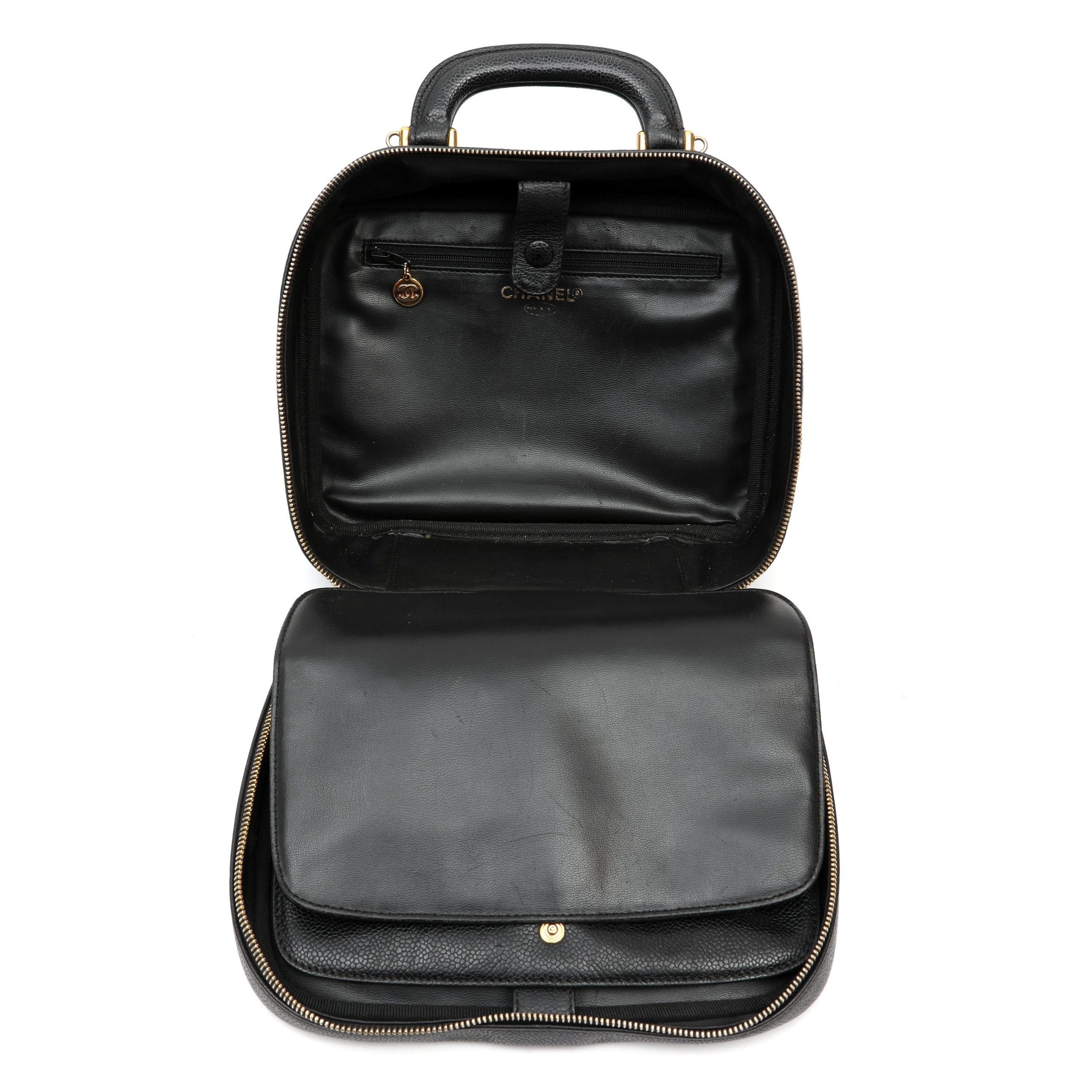 Chanel Vintage Vanity Case Black Caviar Leather w/Gold Hardware - 图片 9
