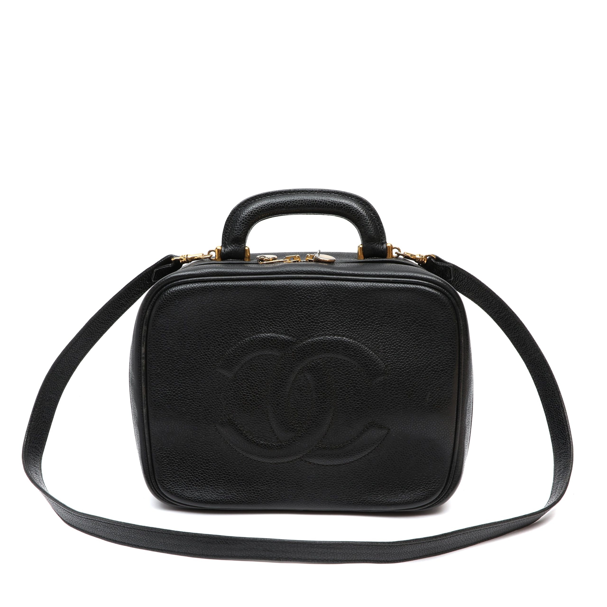 Chanel Vintage Vanity Case Black Caviar Leather w/Gold Hardware - 图片 3