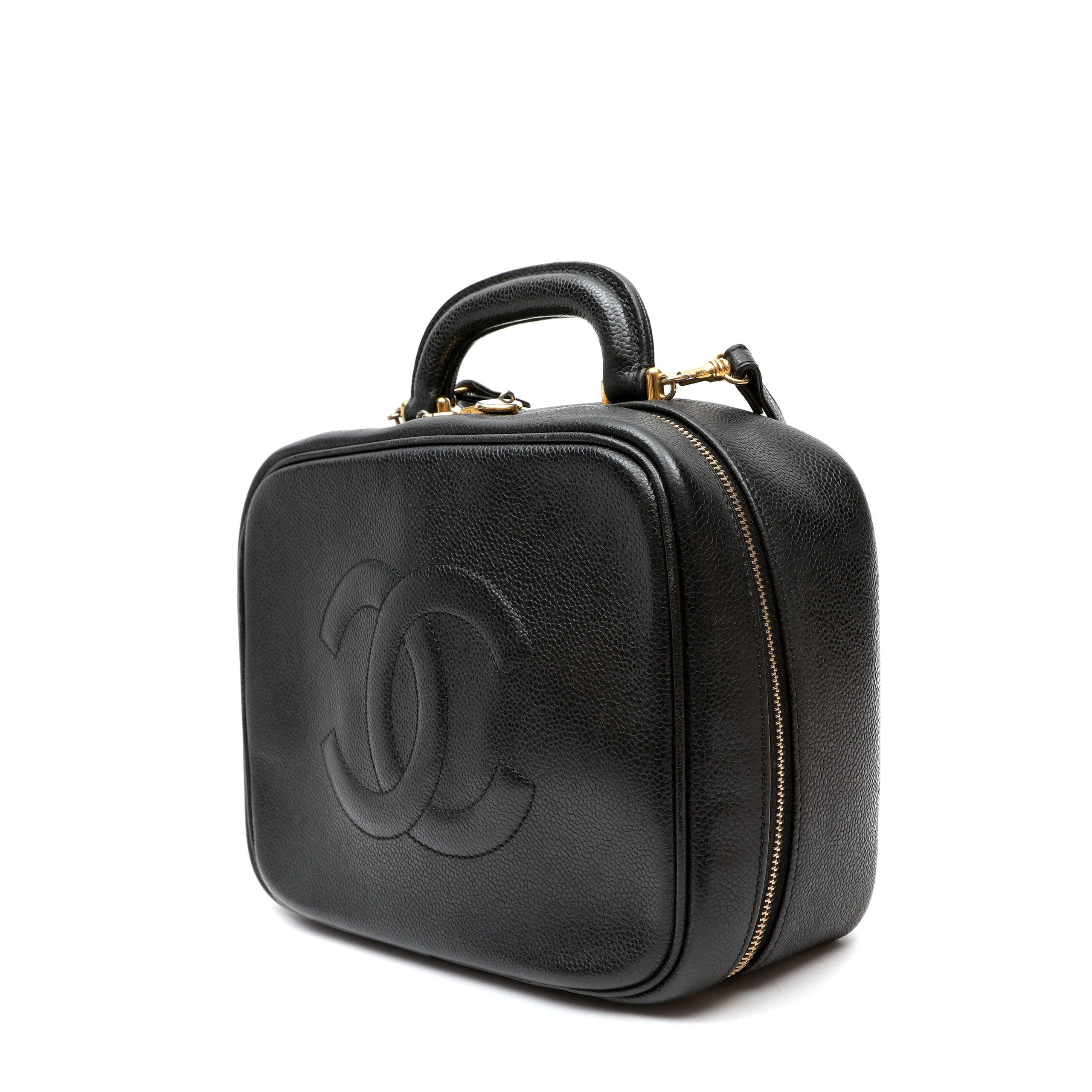 Chanel Vintage Vanity Case Black Caviar Leather w/Gold Hardware - 图片 4