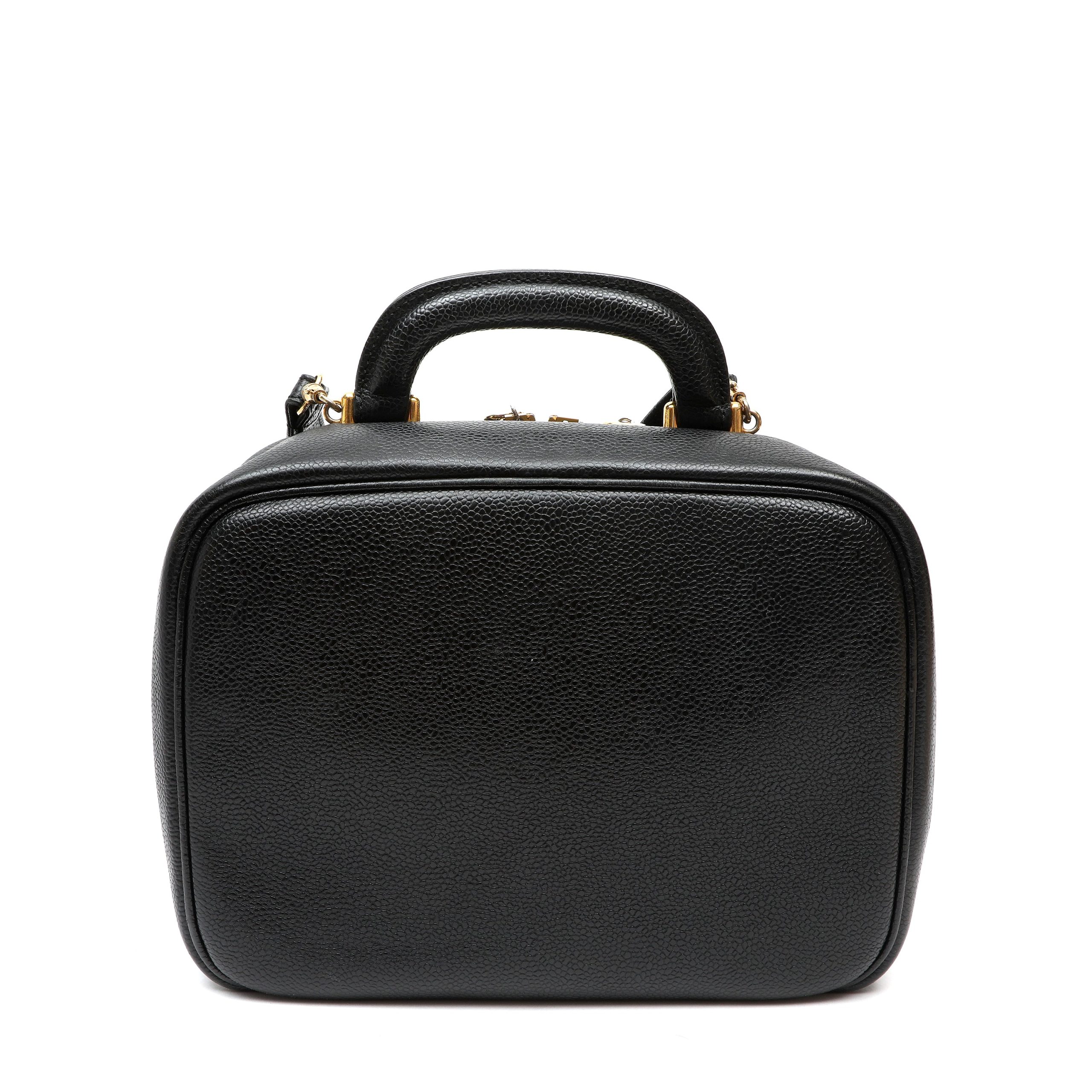 Chanel Vintage Vanity Case Black Caviar Leather w/Gold Hardware - 图片 5