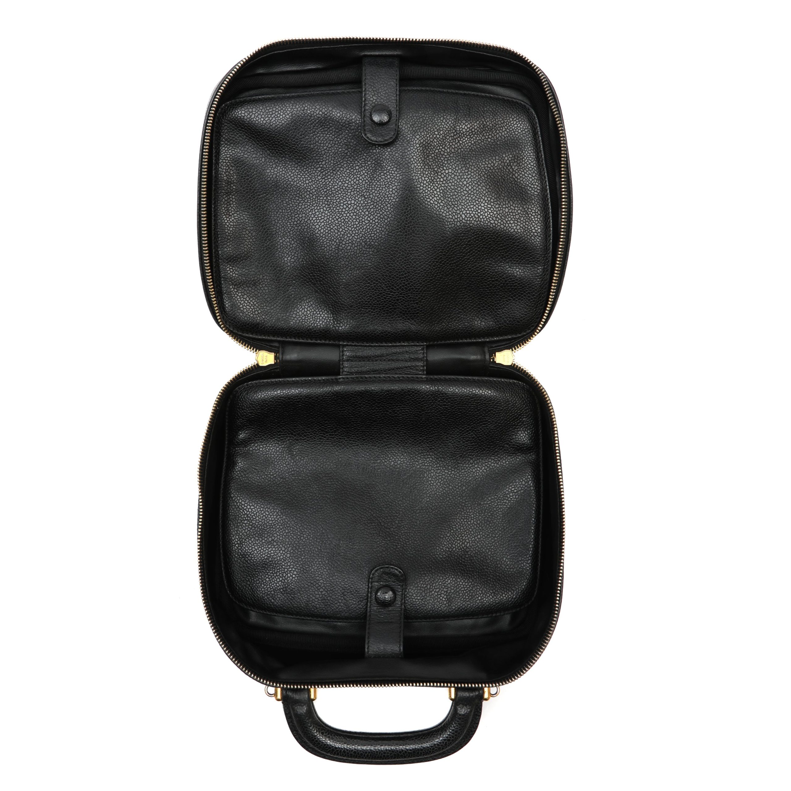 Chanel Vintage Vanity Case Black Caviar Leather w/Gold Hardware - 图片 8