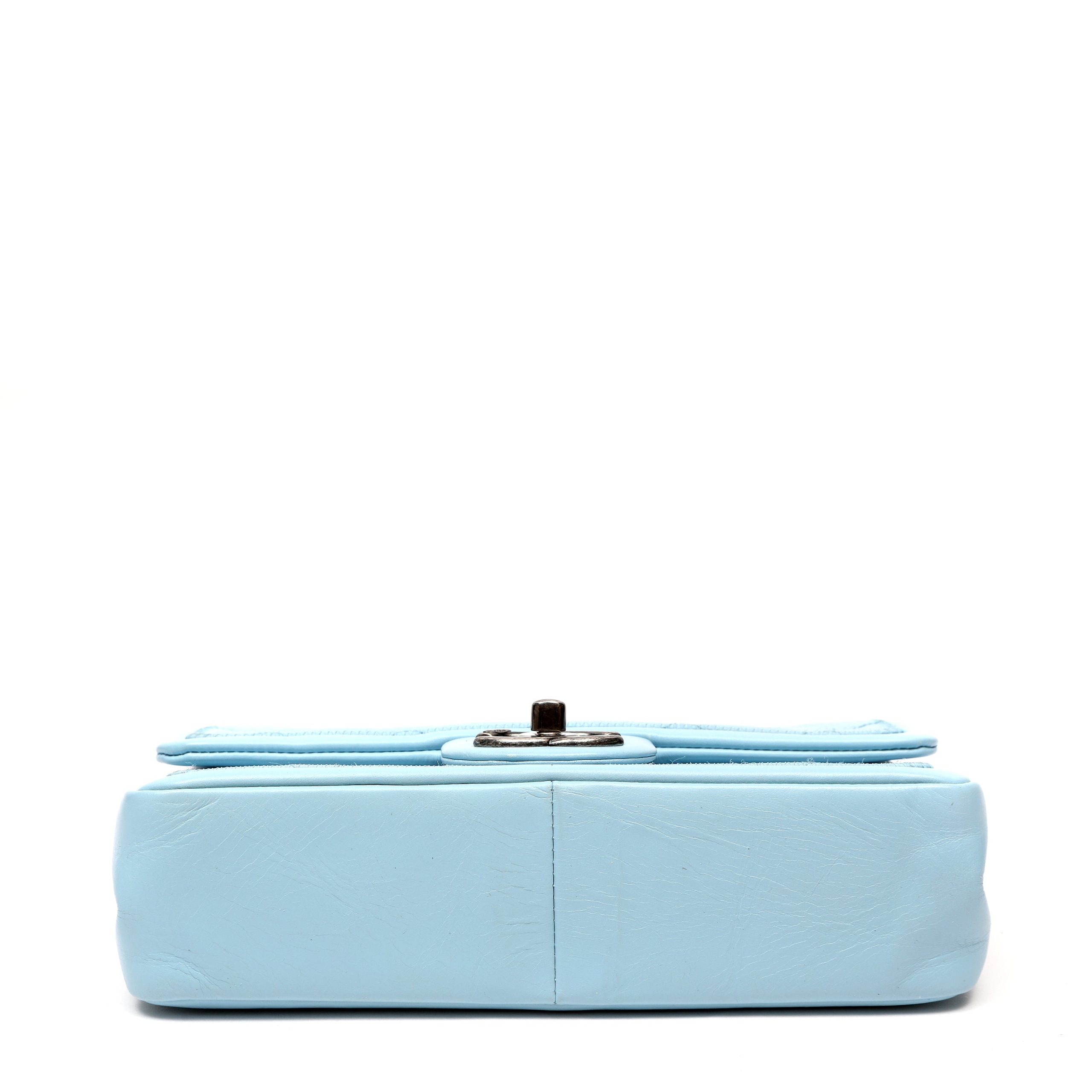 Chanel Small Classic Flap Bag Dusty Blue Lambskin w/Ruthenium Hardware - 图片 7