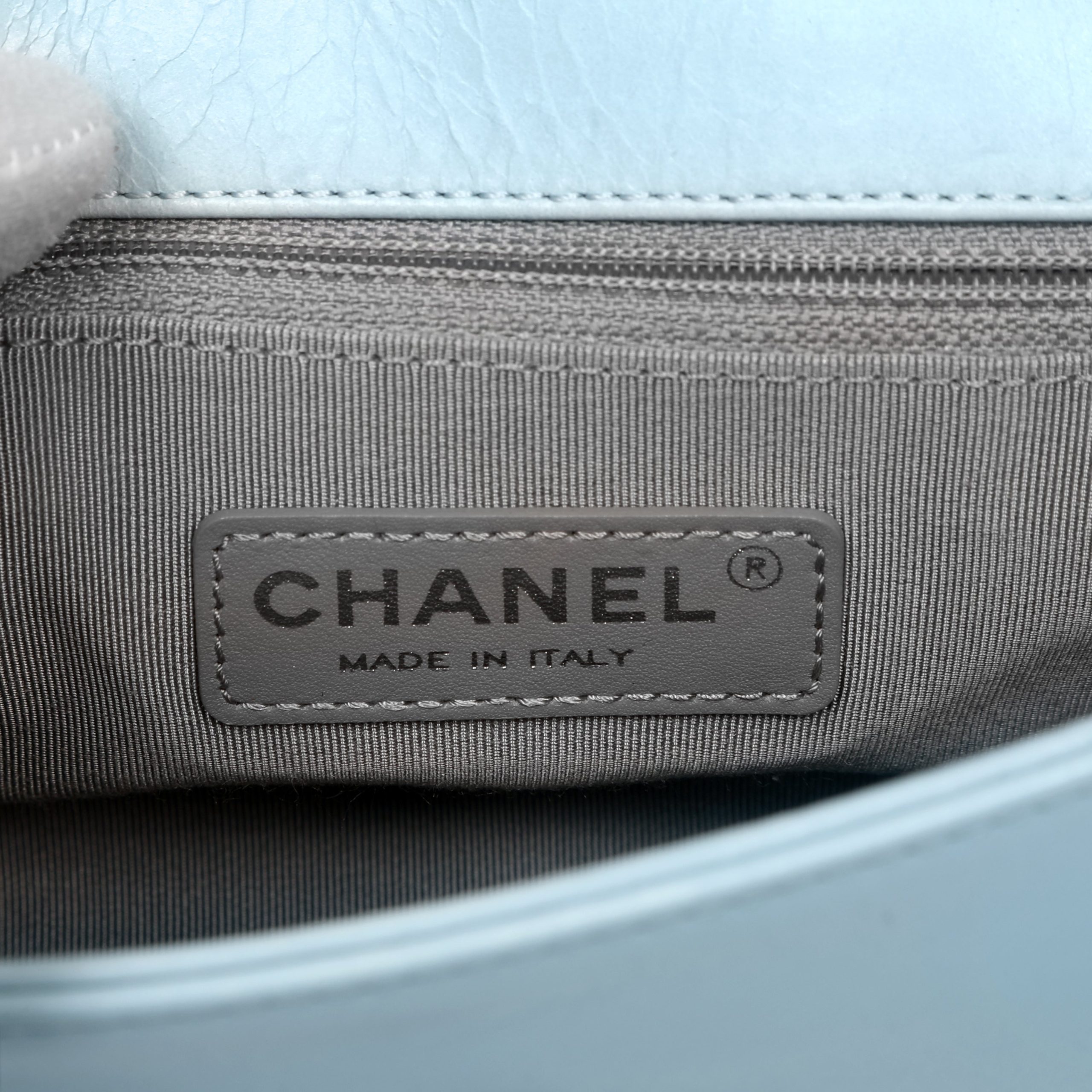 Chanel Small Classic Flap Bag Dusty Blue Lambskin w/Ruthenium Hardware - 图片 9