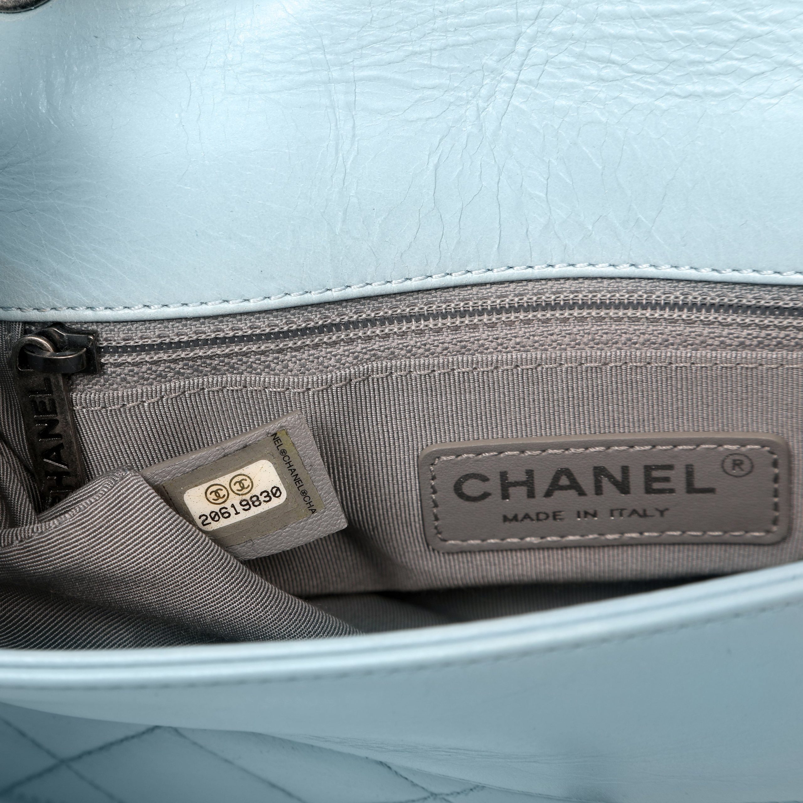Chanel Small Classic Flap Bag Dusty Blue Lambskin w/Ruthenium Hardware - 图片 10