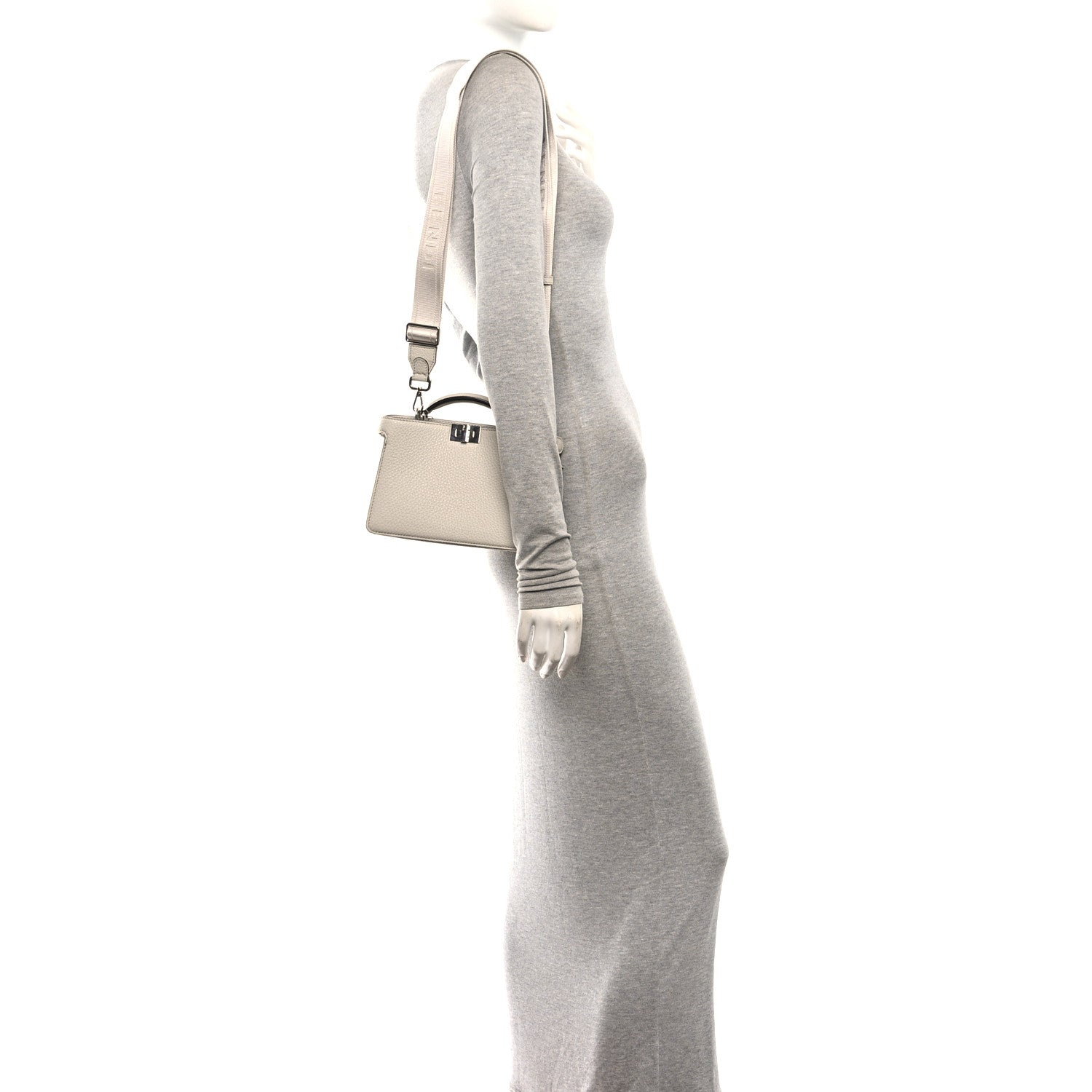 Cuoio Romano Vitello Cover Bi-Color Peekaboo I See U X Cross Satchel Ghiaia Oliva - Image 2