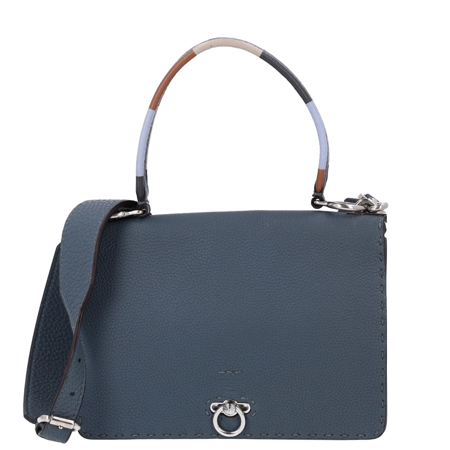 Cuoio Romano Selleria Piping Messenger Bag Tempesta Multicolor