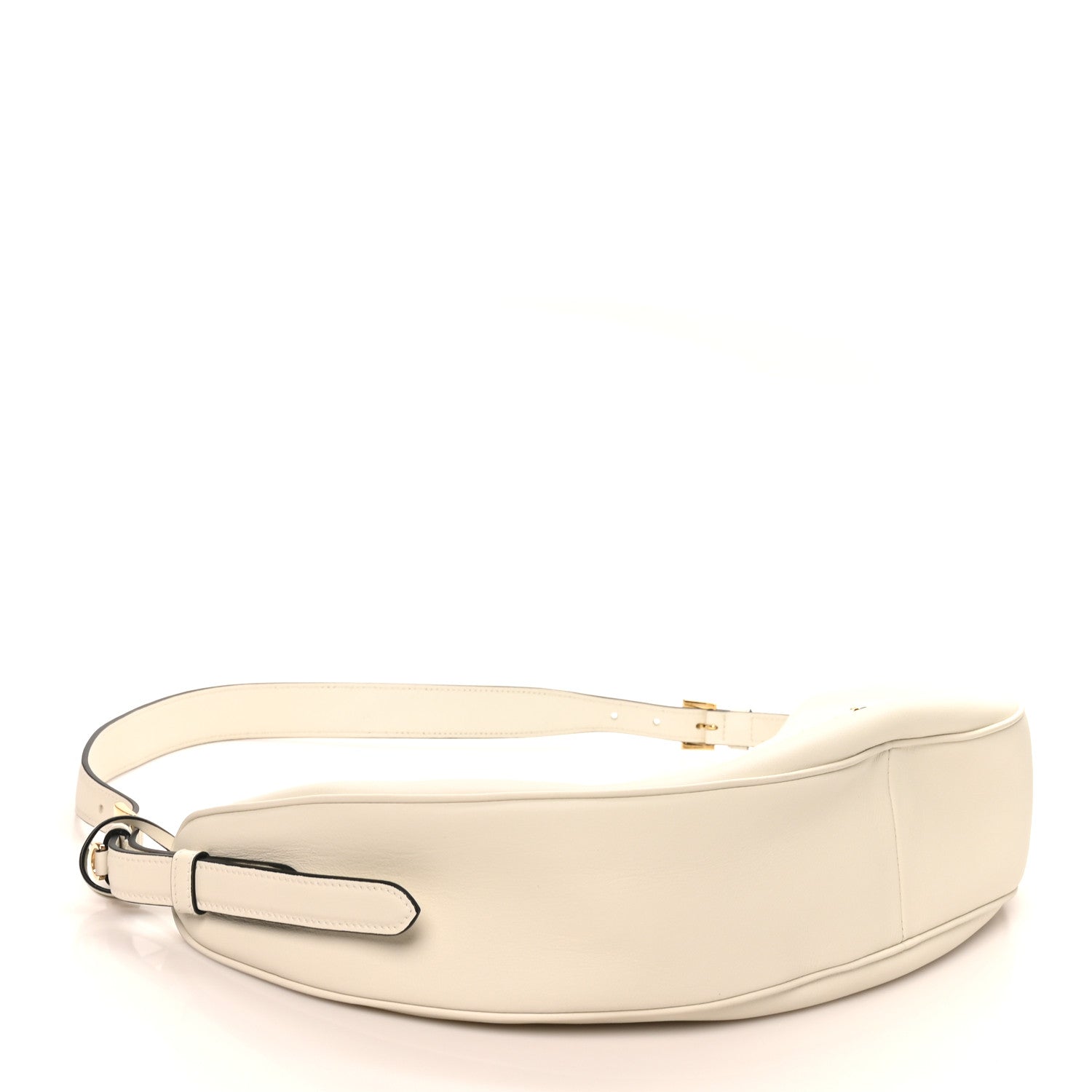 Soft Grain Calfskin Large Demi-Lune Shoulder Bag White - 图片 4