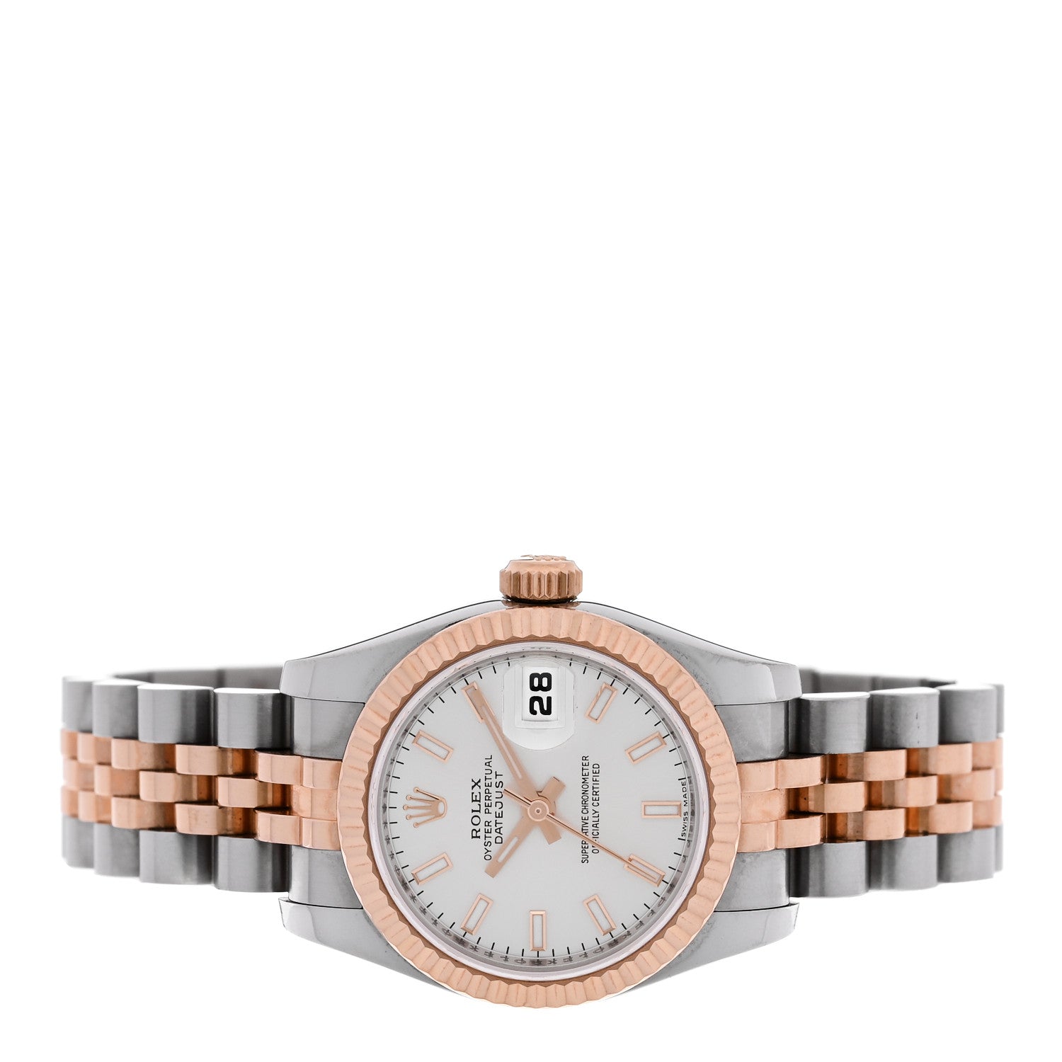 Stainless Steel 18K Everose Gold 26mm Oyster Perpetual Datejust Watch Silver 179171 - Image 2