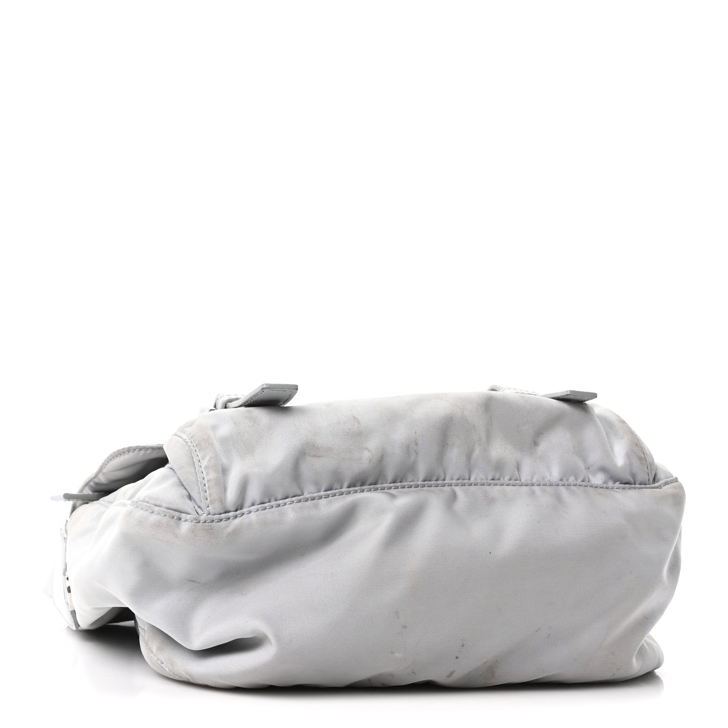 Re-Nylon Vela Saffiano Pocket Double Buckle Messenger Shoulder Bag Fiordaliso - Image 4