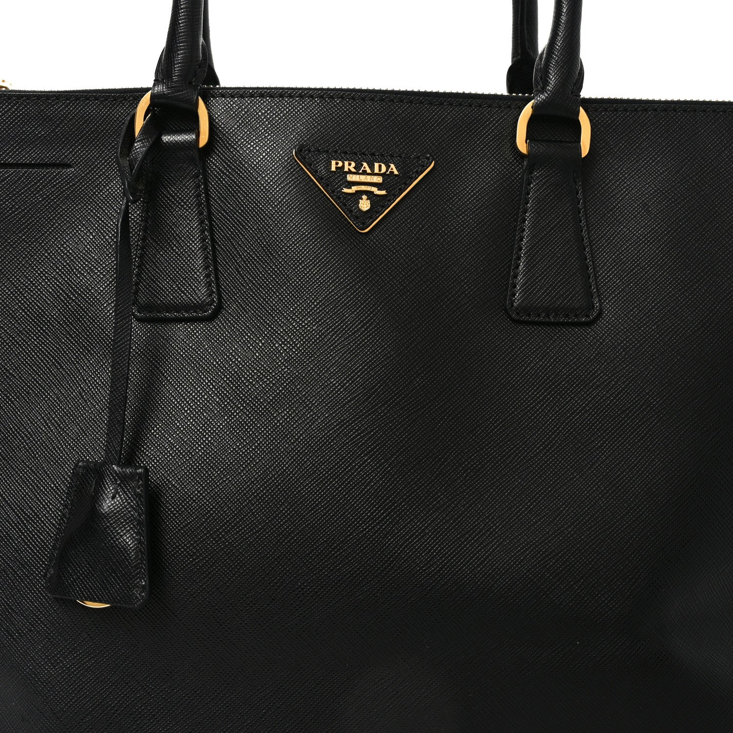 Saffiano Lux Large Galleria Double Zip Tote Black - Image 7