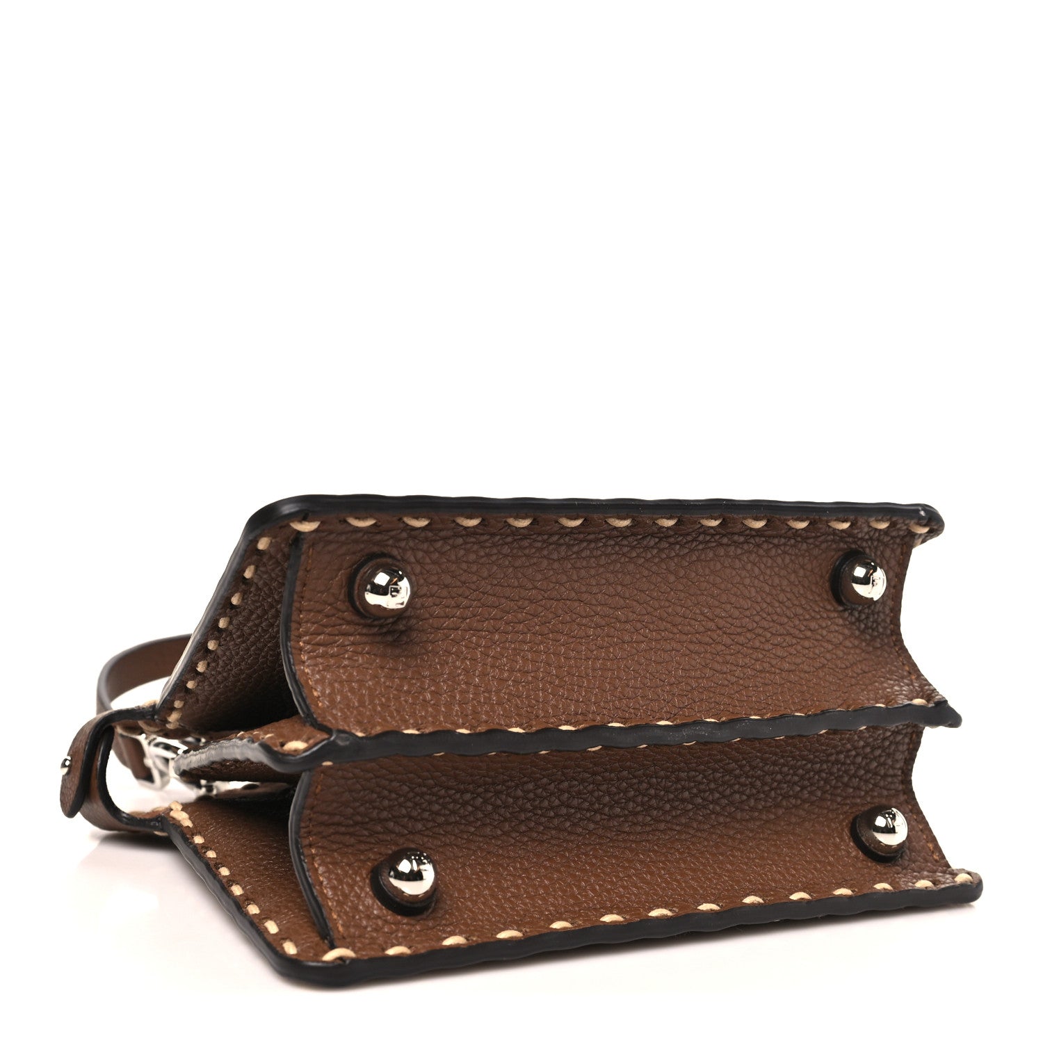 Cuoio Romano Raffia Woven Petite Peekaboo I SEE U Satchel Natural Gianduia - Image 4