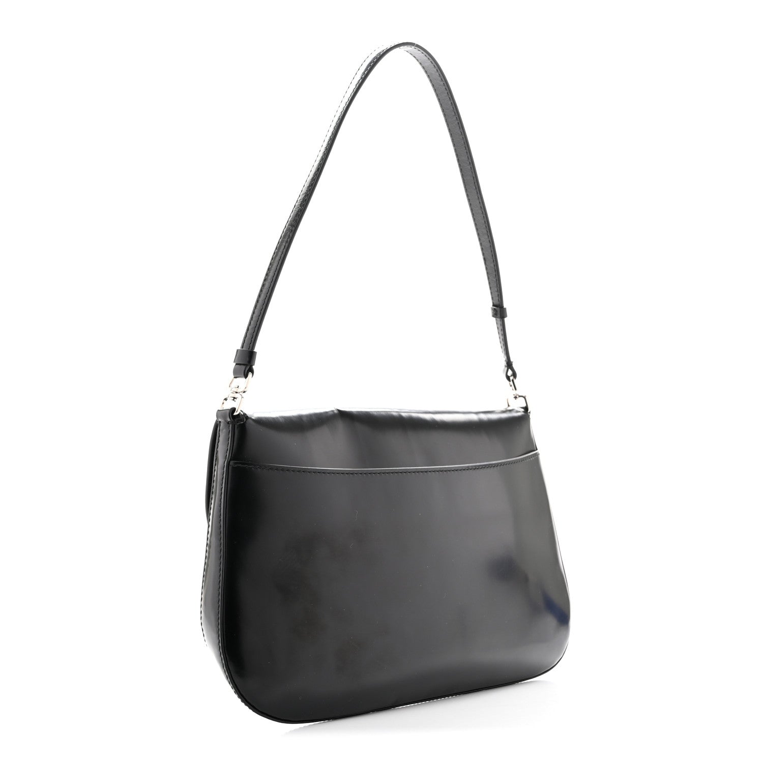 Spazzolato Cleo Flap Shoulder Bag Black - Image 2