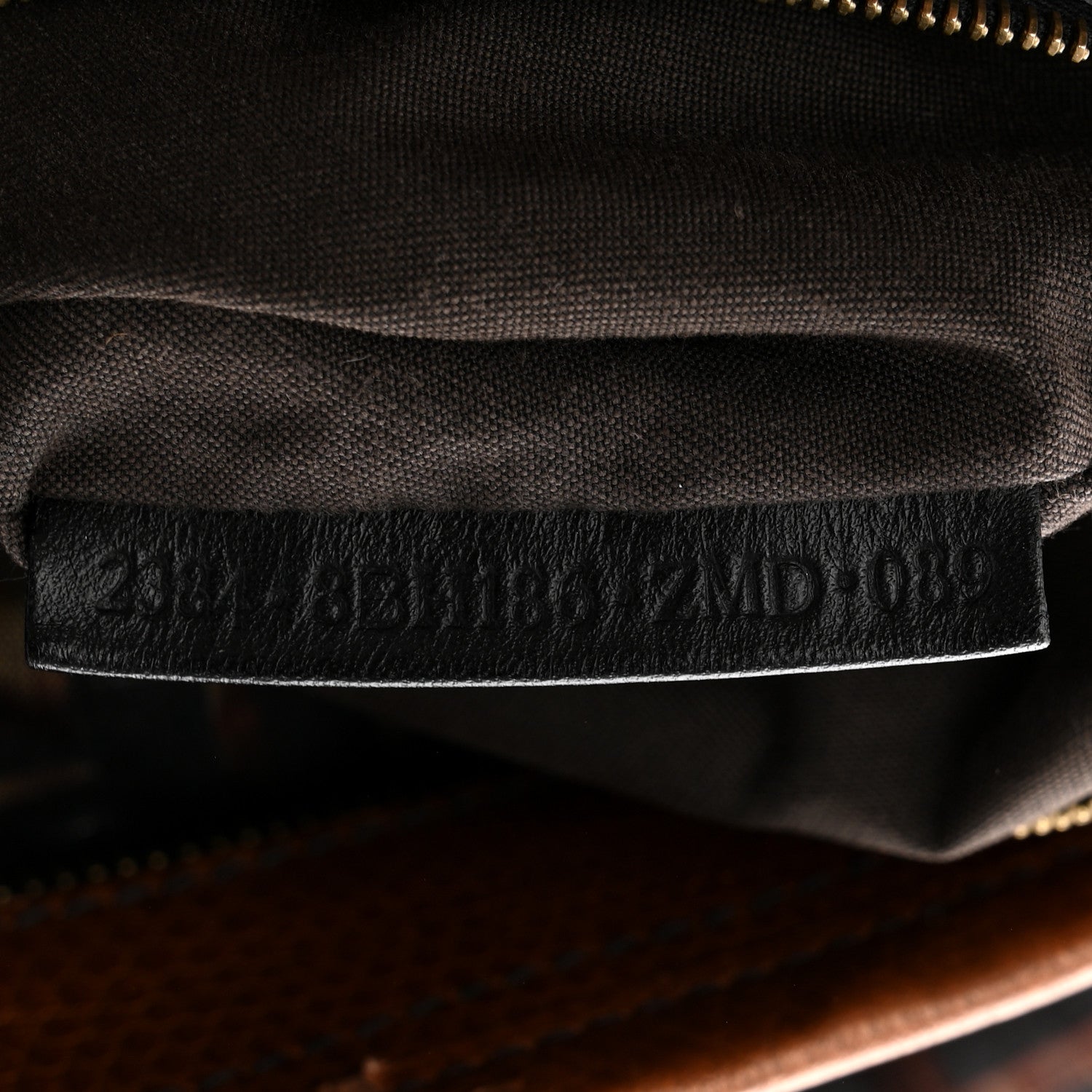 Zucca Calfskin Crocodile Embossed Large Chef Shopper Tote Tobacco - Image 7