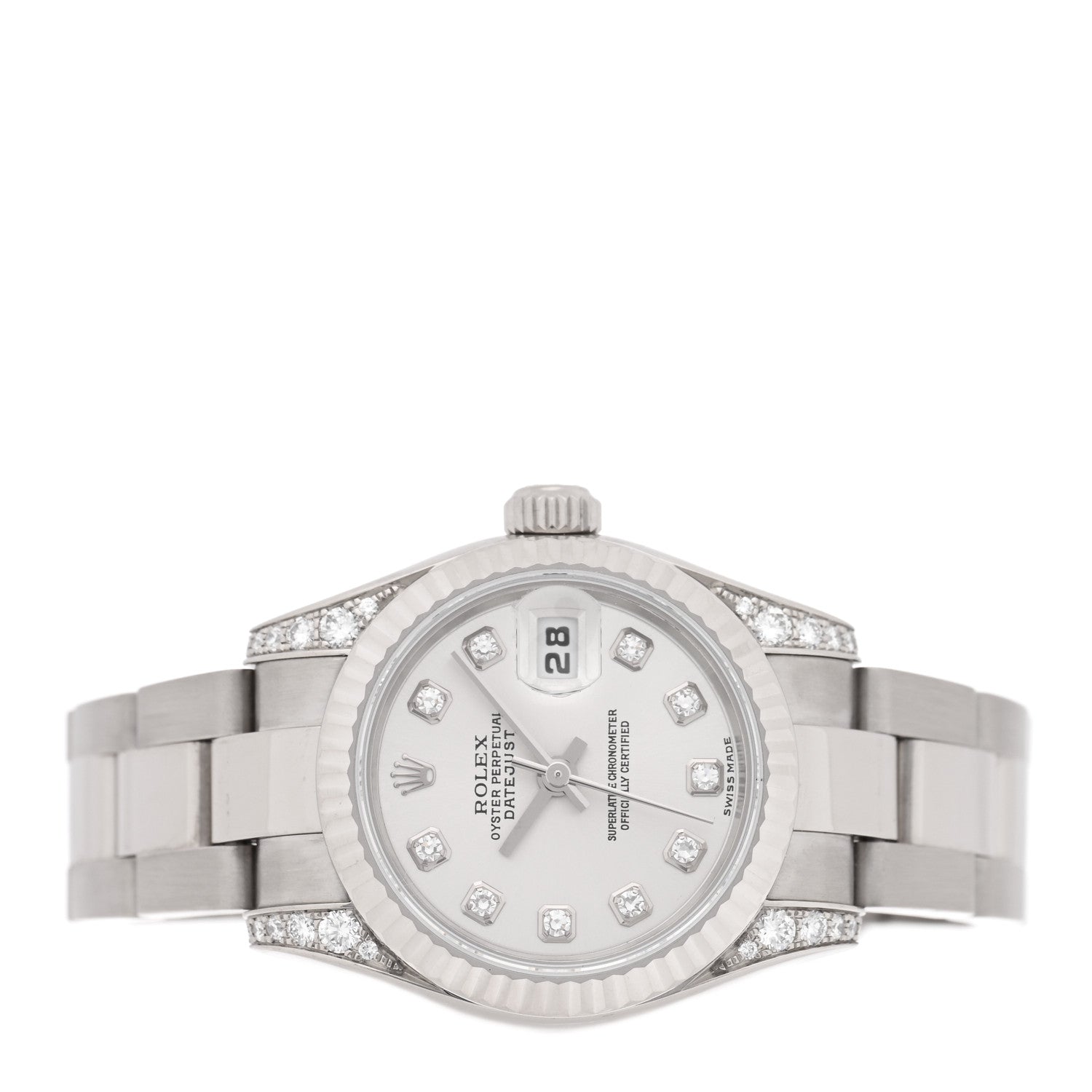 18K White Gold Diamond 26mm Oyster Perpetual Lady Datejust Watch Silver 179239 - Image 2