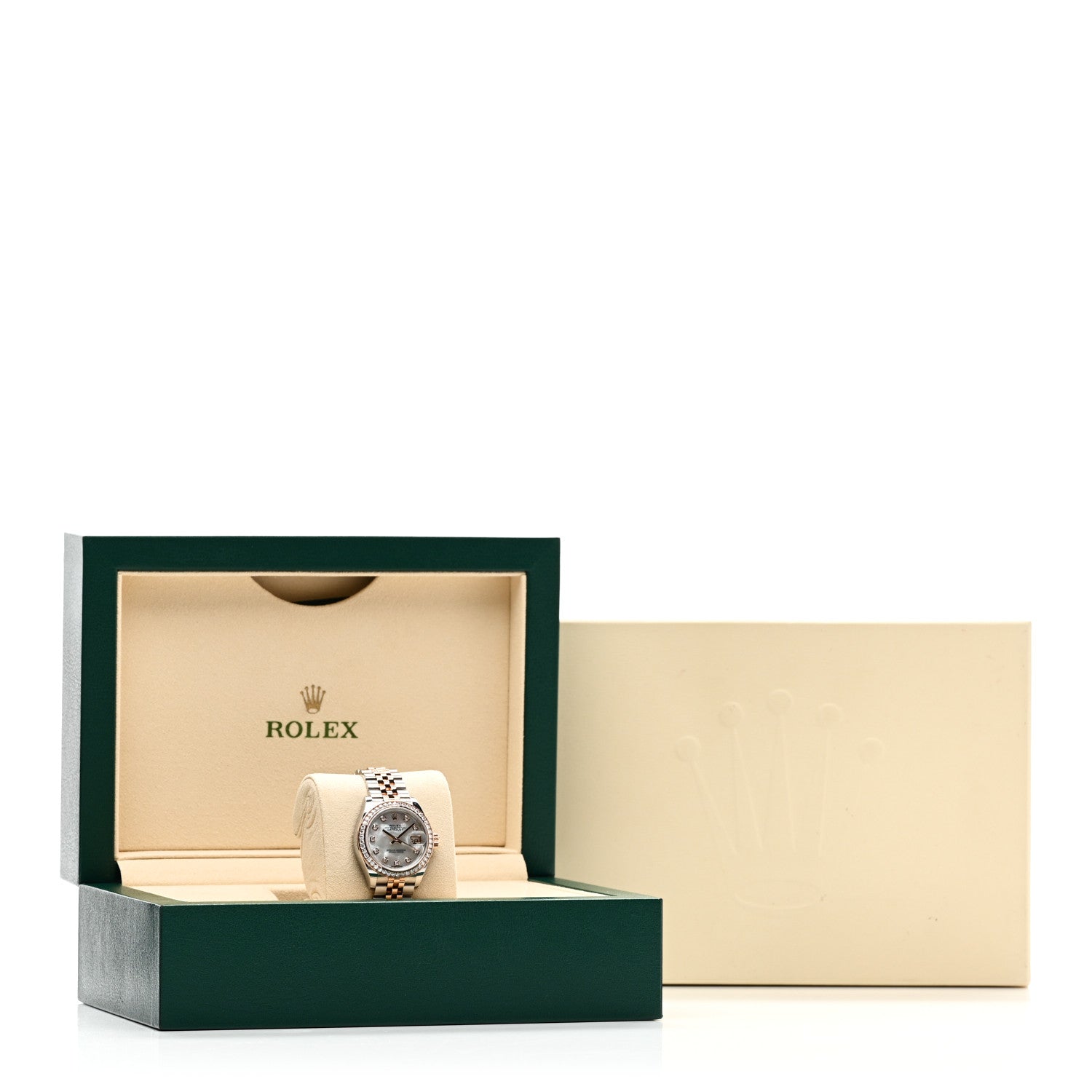 Stainless Steel 18K Everose Gold Diamond Bezel Mother of Pearl 28mm Oyster Perpetual Datejust Watch 279381RBR - Image 5
