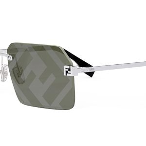 Fendi FE40043U Grey Monogram Mirror FF Rimless Sunglasses