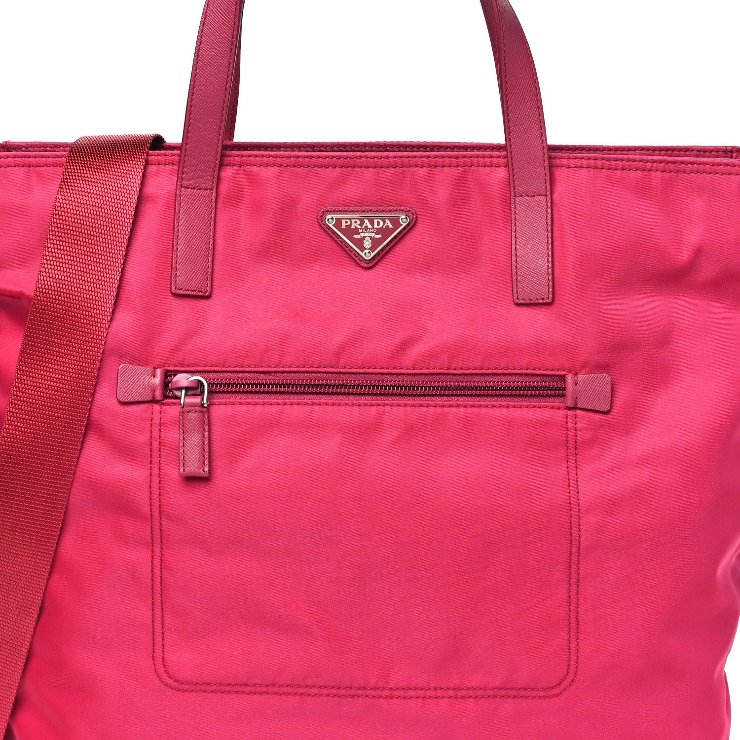 Tessuto Nylon Saffiano Pocket Tote Ibisco - 图片 8