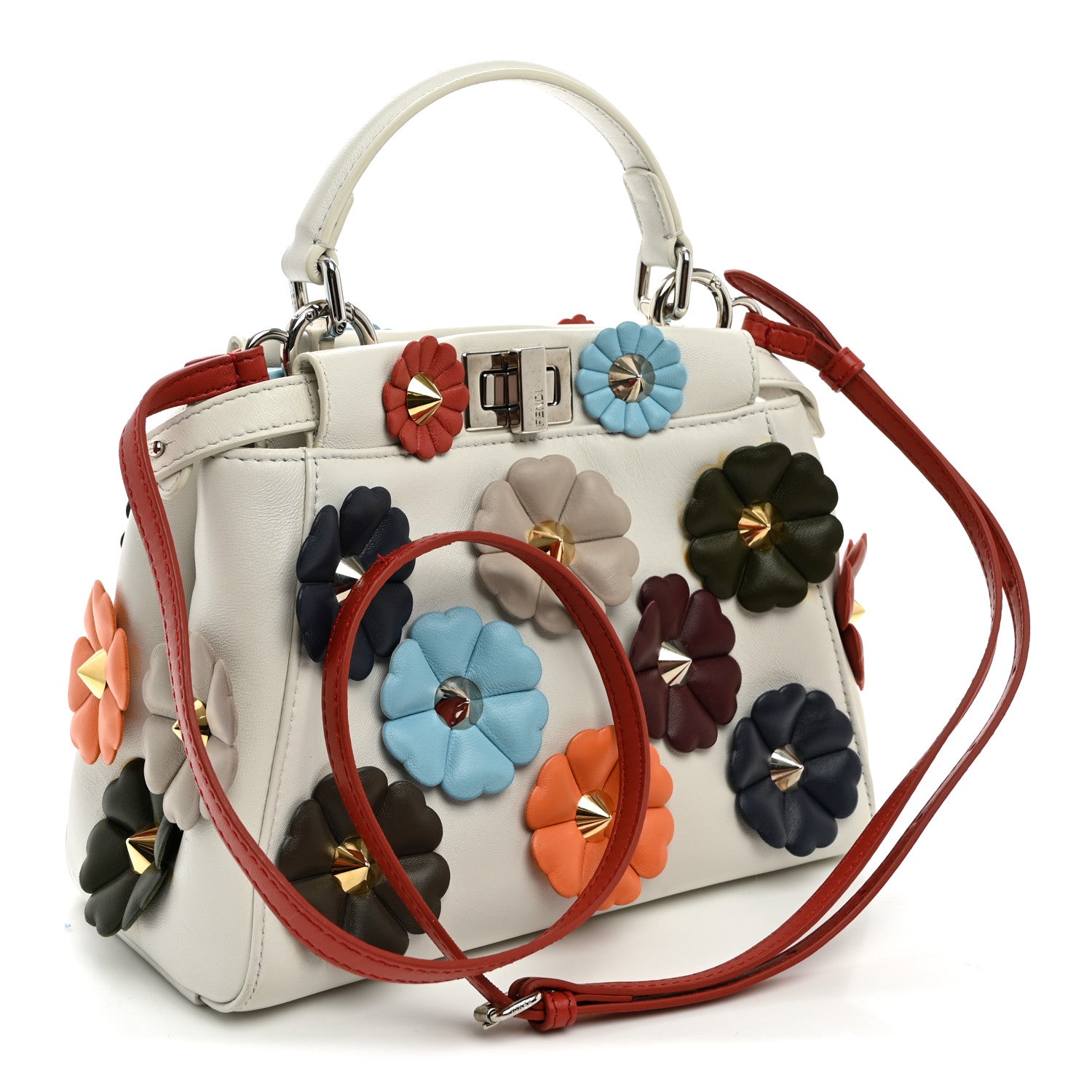 Nappa Flowerland Mini Peekaboo Iconic Satchel White Ice Multicolor - Image 3