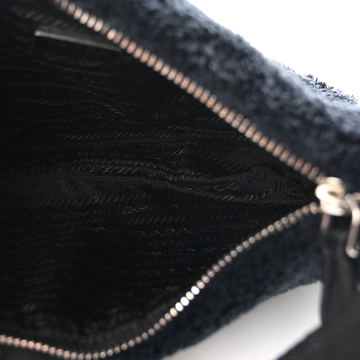 Terry Cloth Mini Re-Edition 2000 Bag Black White - 图片 4