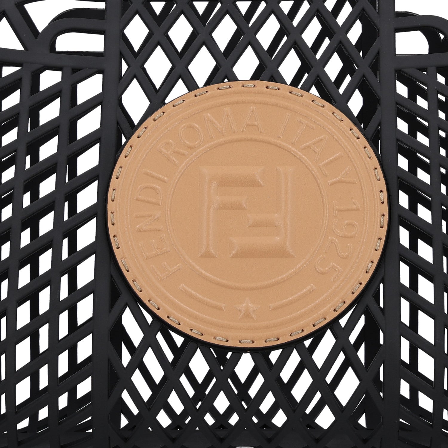 Recycled Plastic Vitello Liberty Matte Medium Fendi Basket Black Miele Scuro - Image 8
