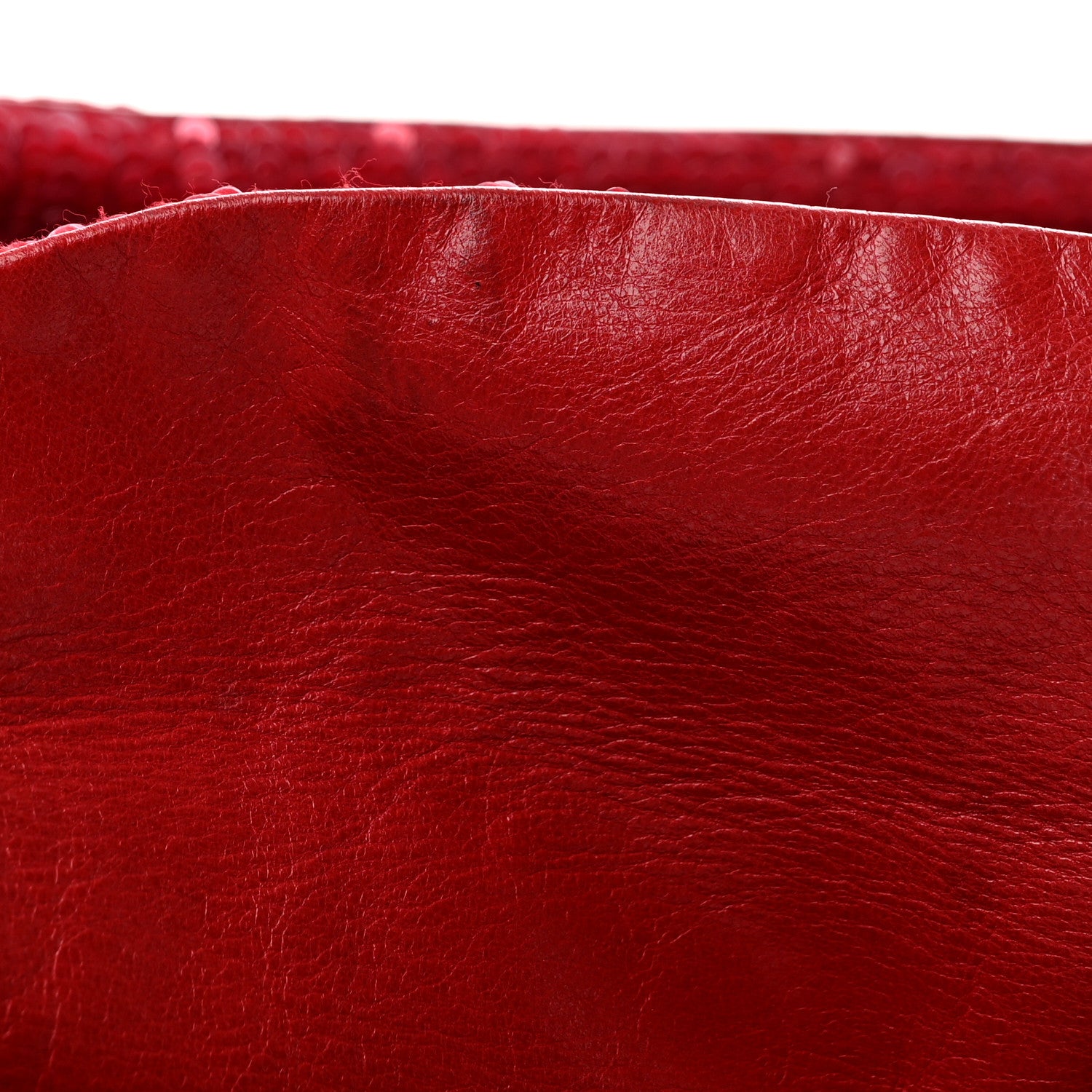 Sequin Lizard Enamel Baguette Red - Image 11