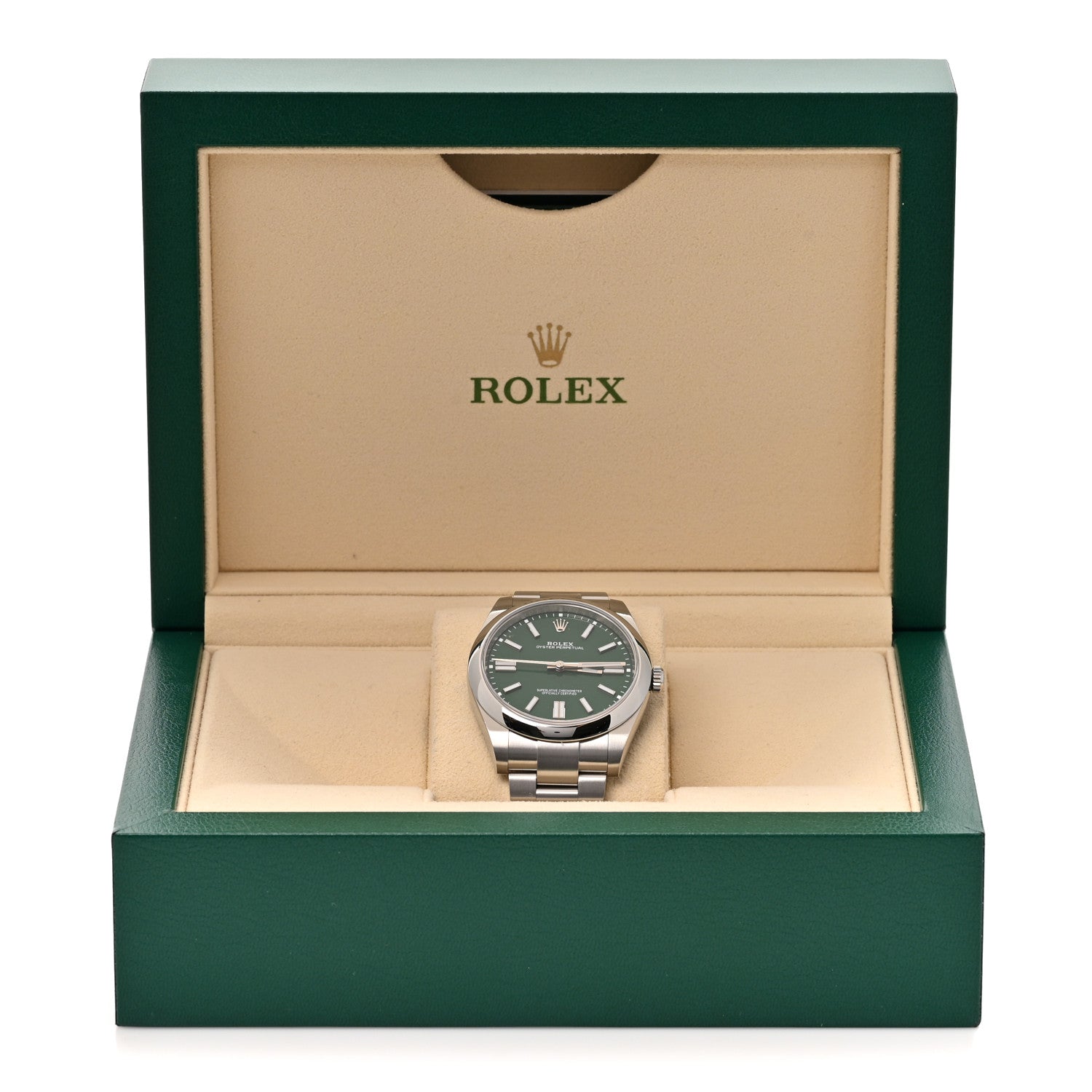 Stainless Steel 41mm Oyster Perpetual Watch Green 124300 - Image 5