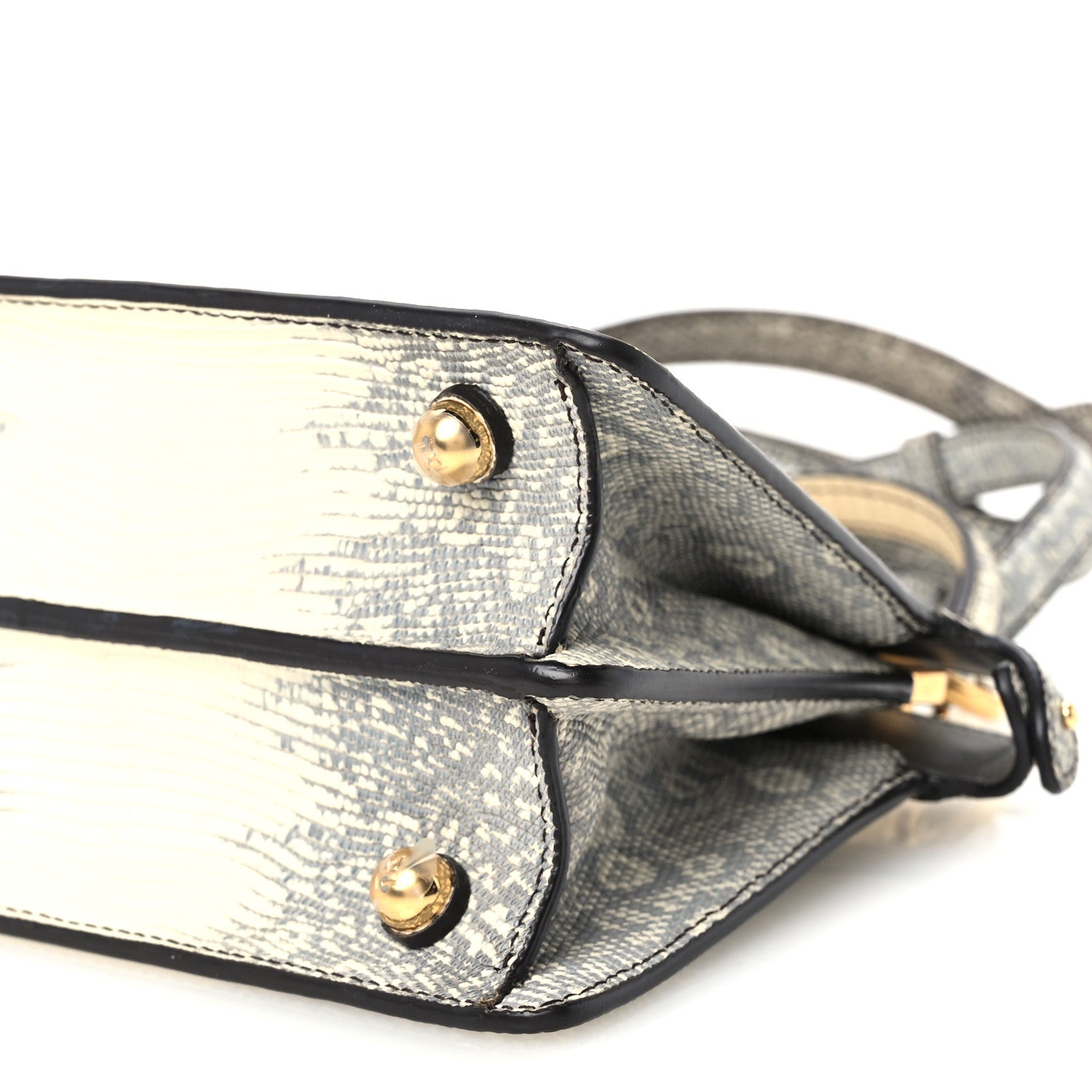 Lizard Togo Lucido Petite Peekaboo I SEE U Satchel Roccia - Image 12