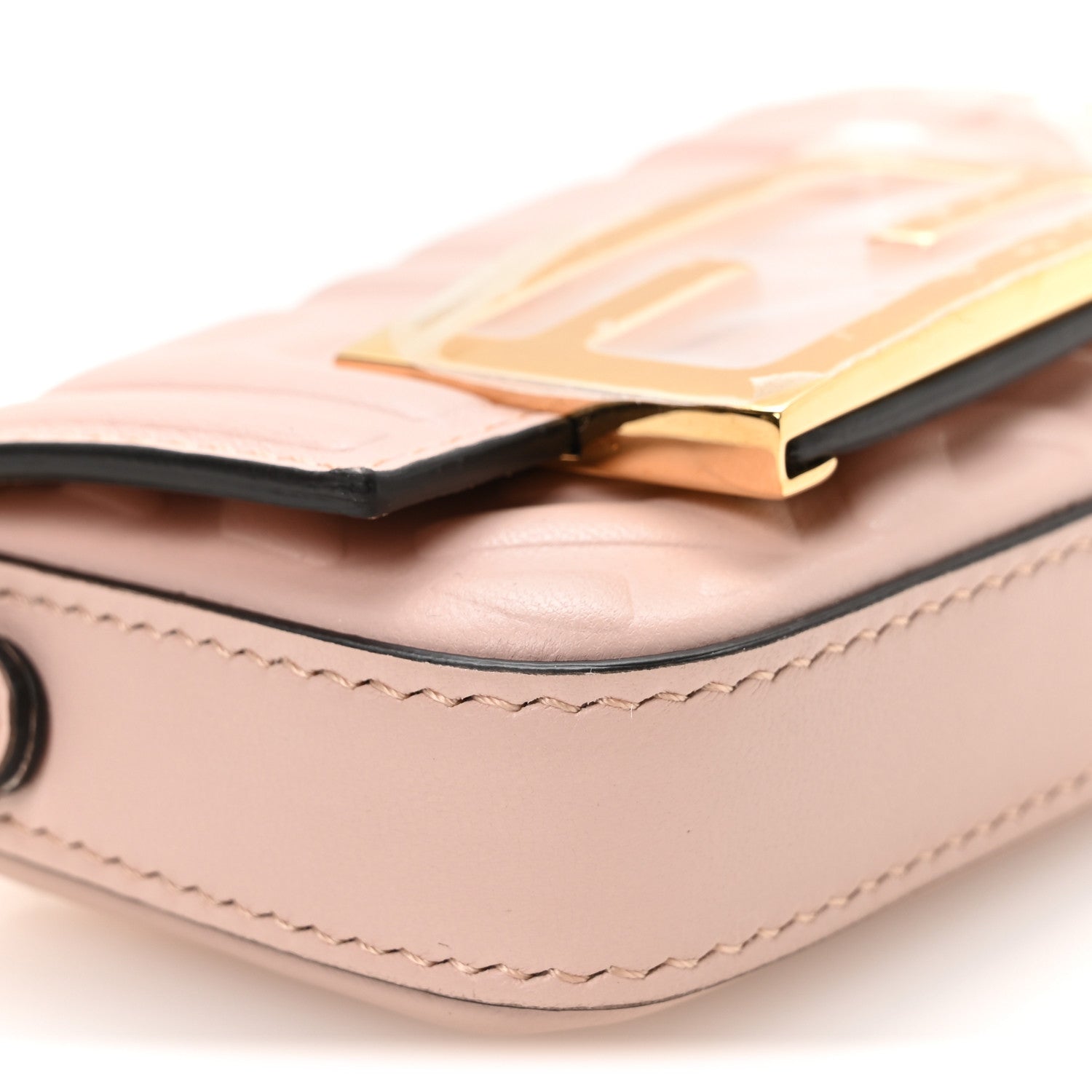 Nappa Matisse FF Embossed Nano Maxi Buckle Baguette Charm Rosa Quarzo - Image 9