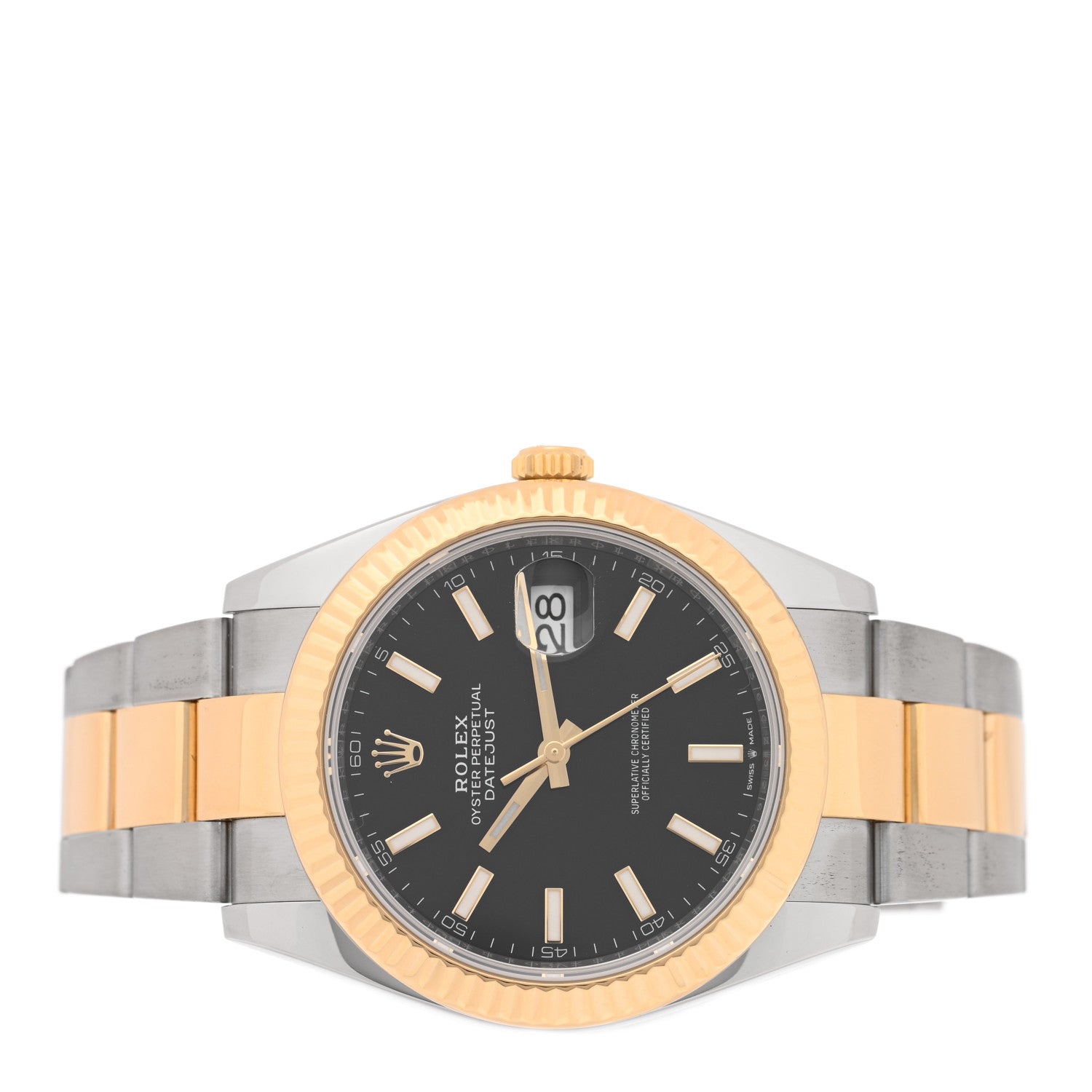 Stainless Steel 18K Yellow Gold 41mm Oyster Perpetual Datejust Watch Black 126333 - Image 2