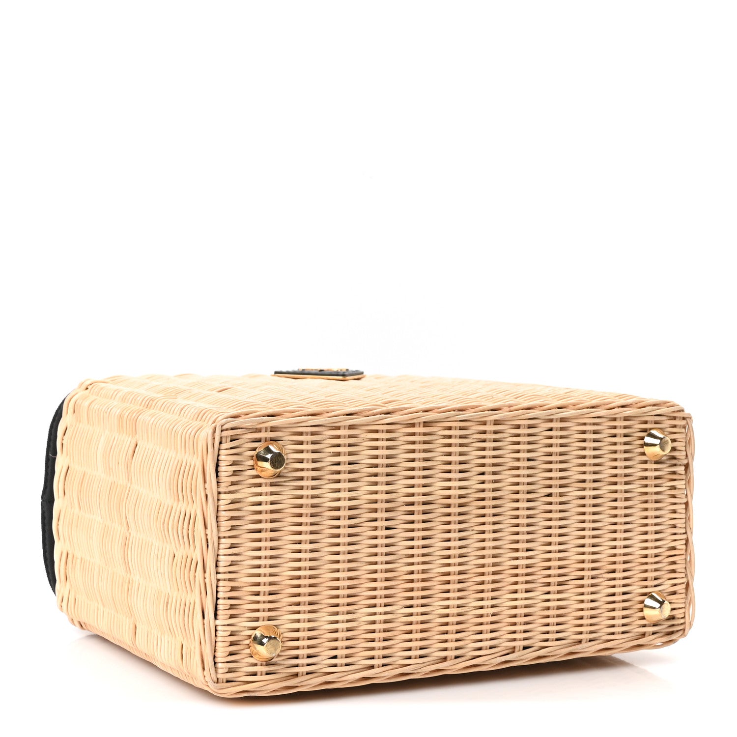 Wicker Canvas Tote Naturale Black - Image 4