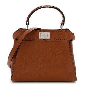 Cuoio Romano Snakeskin Selleria Mini Peekaboo Iconic Satchel Cappuccino