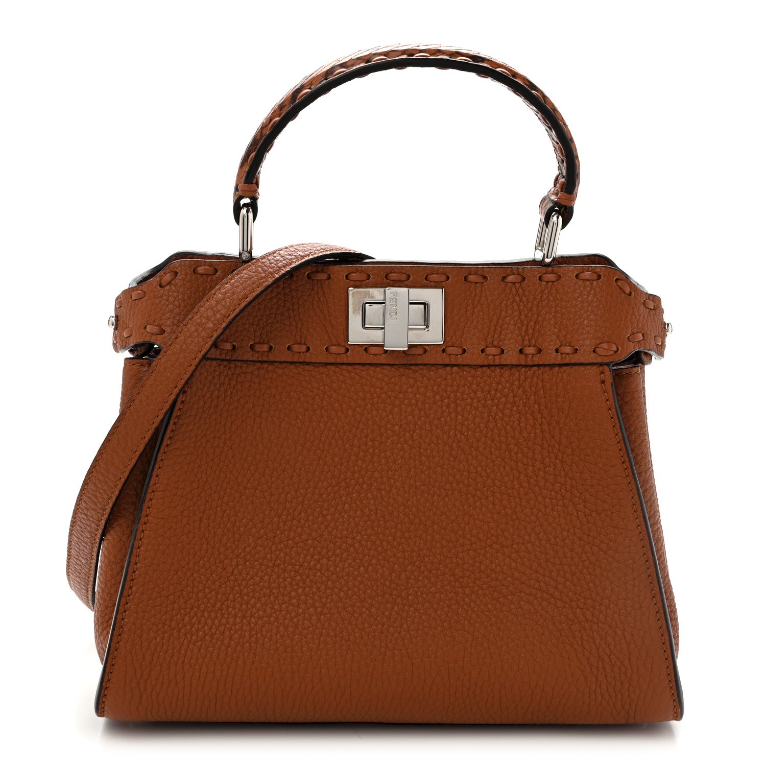 Cuoio Romano Snakeskin Selleria Mini Peekaboo Iconic Satchel Cappuccino