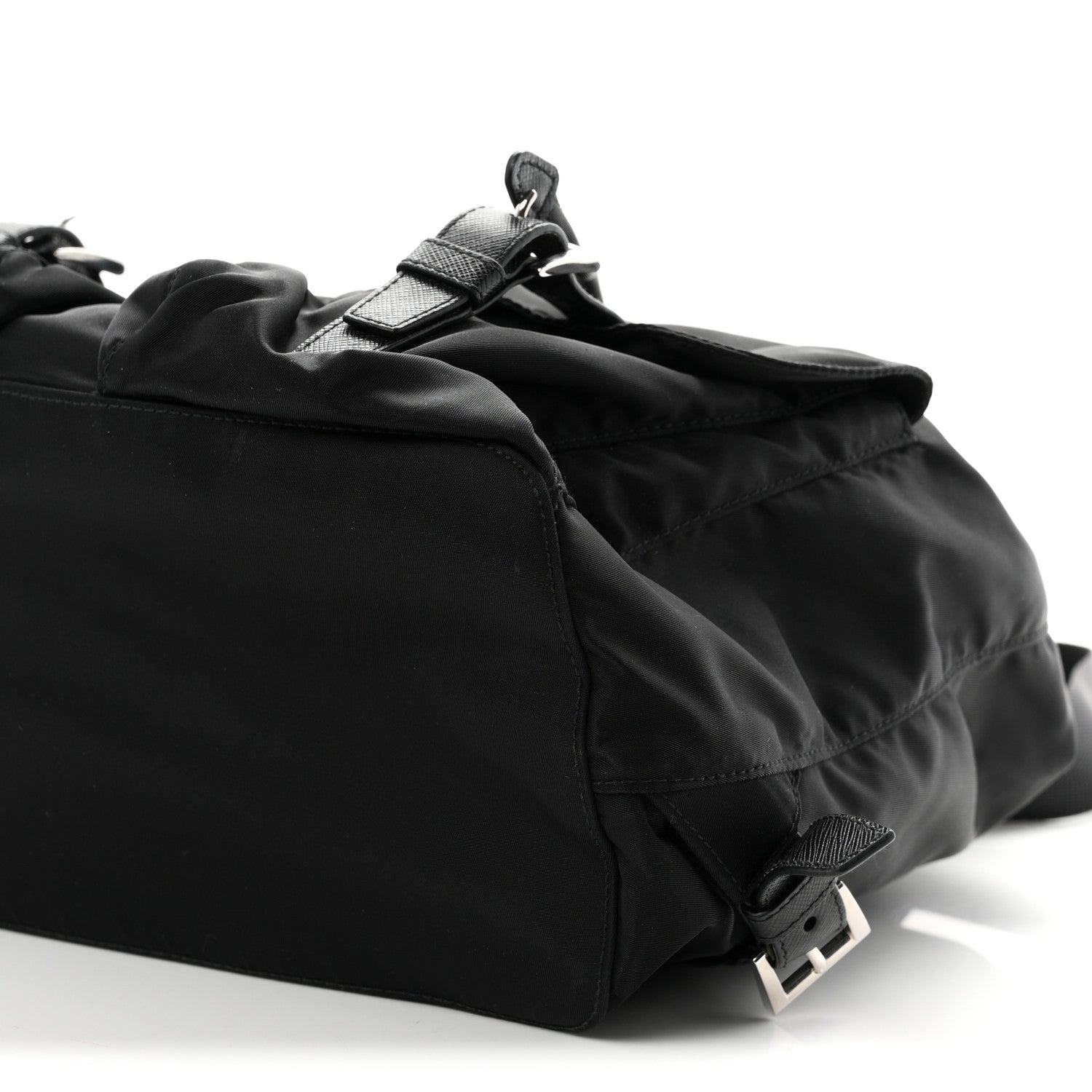 Re-Nylon Saffiano Medium Backpack Black - Image 11