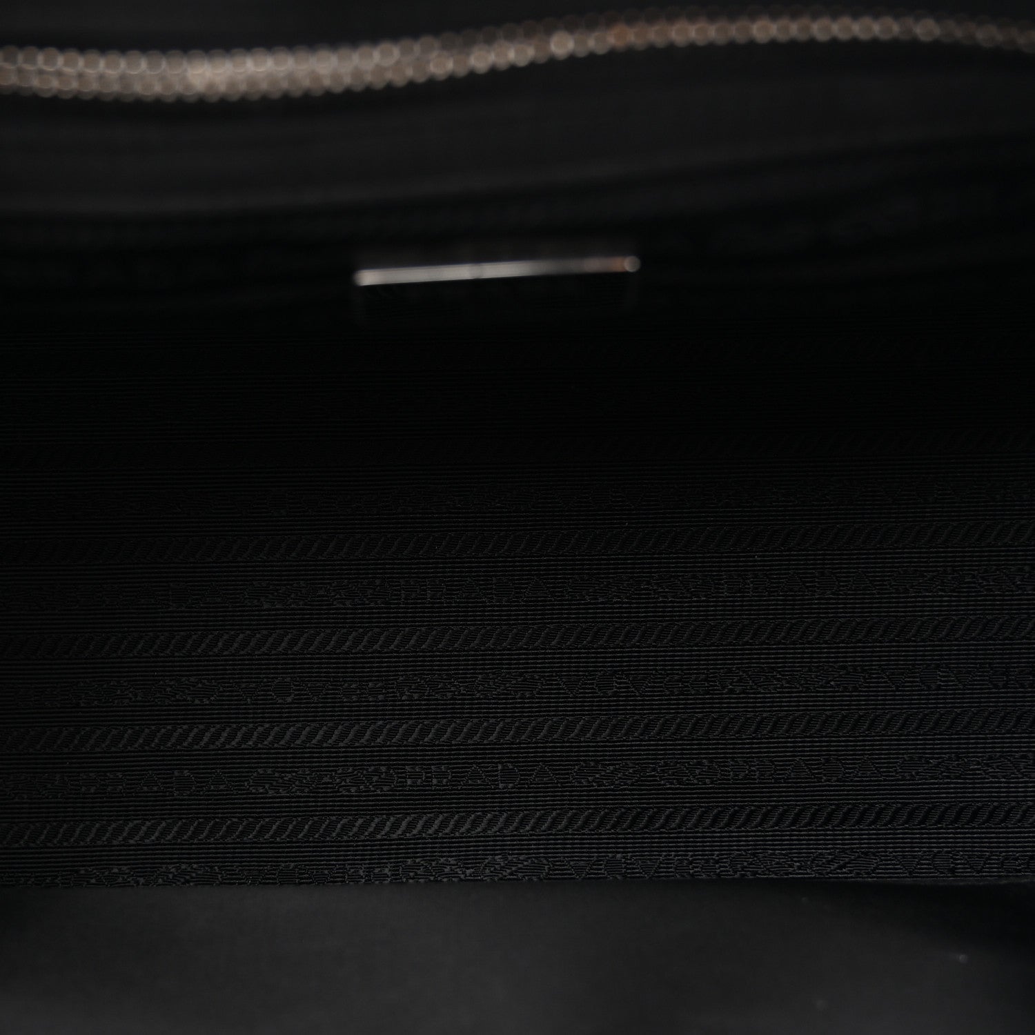 Tessuto Nylon Nappa Zip Pocket Chain Tote Black - Image 5