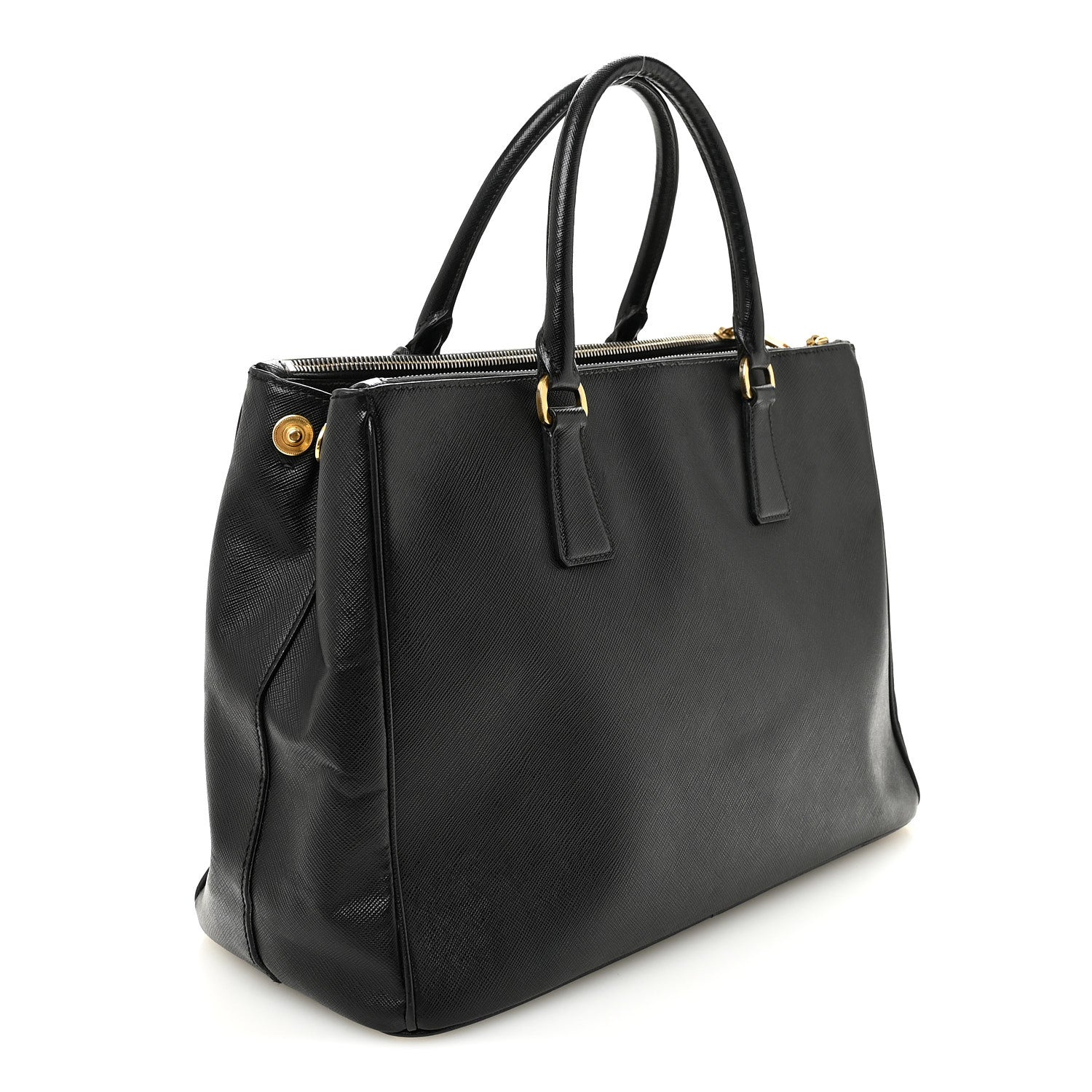 Saffiano Large Galleria Double Zip Tote Black - Image 3