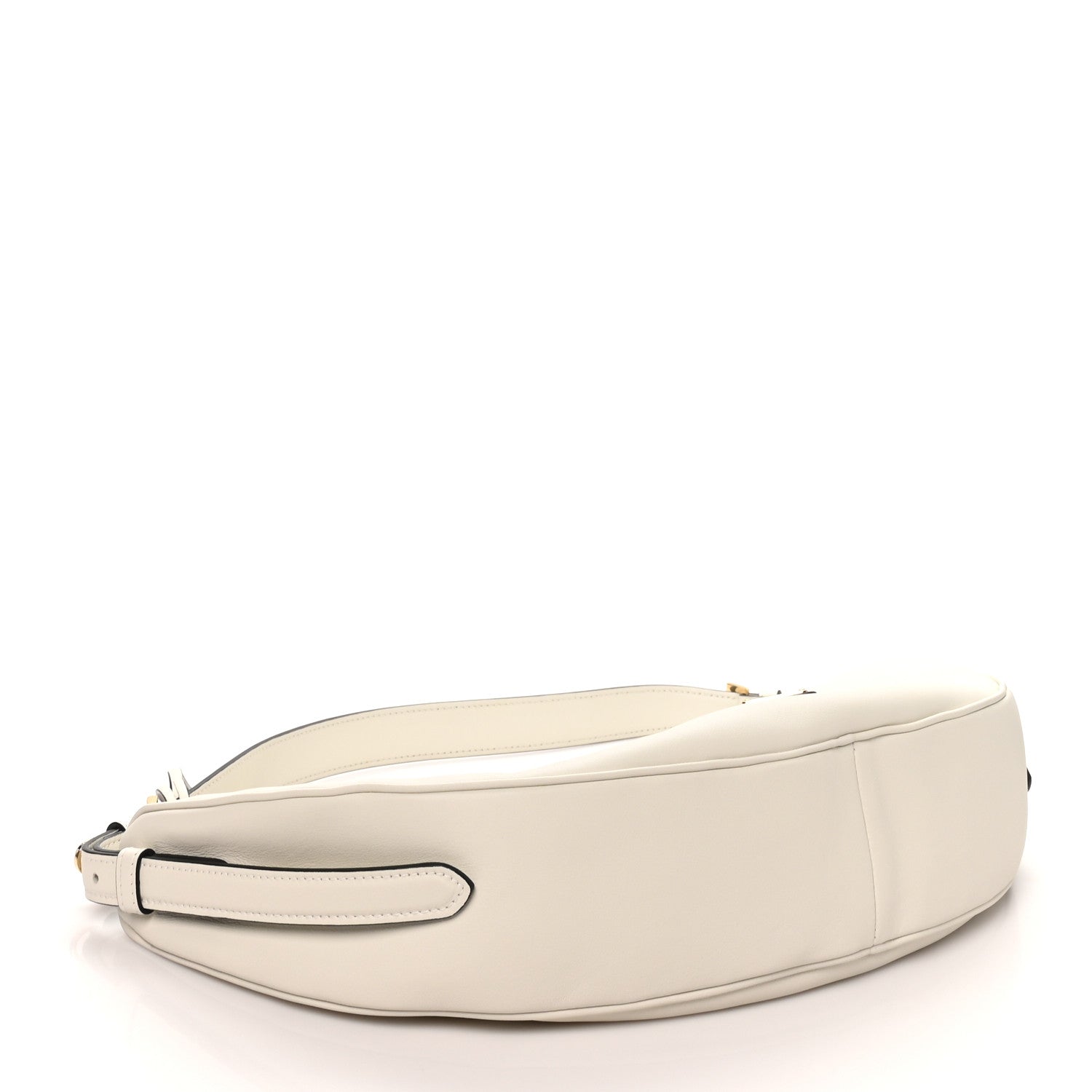 Soft Grain Calfskin Large Demi-Lune Shoulder Bag White - 图片 4