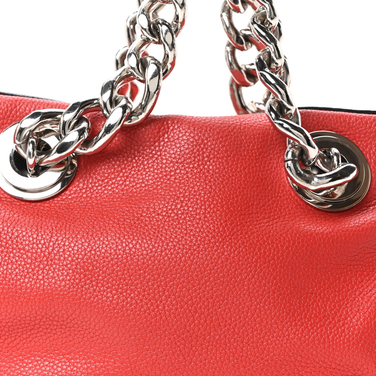 Vitello Daino Chain Satchel Bag Lacca - Image 7