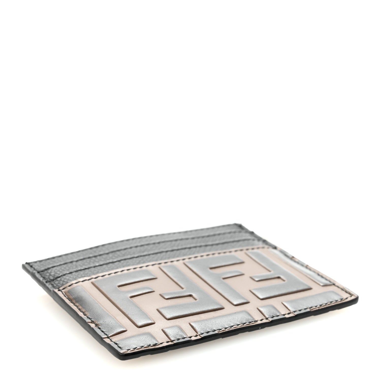 Vitello Cruise Bi-Color FF 1974 Embossed Card Holder Maya Black - Image 4