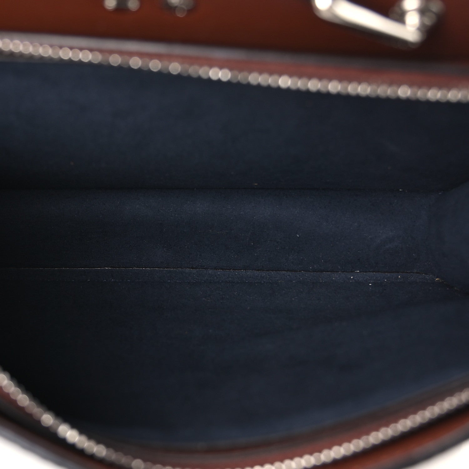 Cuoio Romano Vitello Cover Glazed Fabric Bi-Color FF 1974 Mini Peekaboo I SEE U Satchel Blue Dark Brown Tobacco Moro - Image 6
