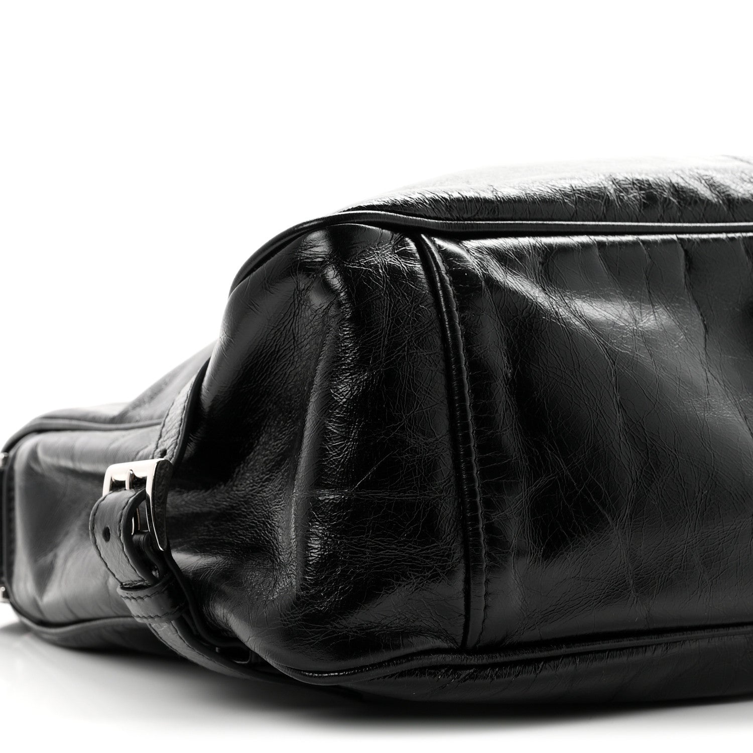 Vitello Shine Shoulder Bag Black - Image 8